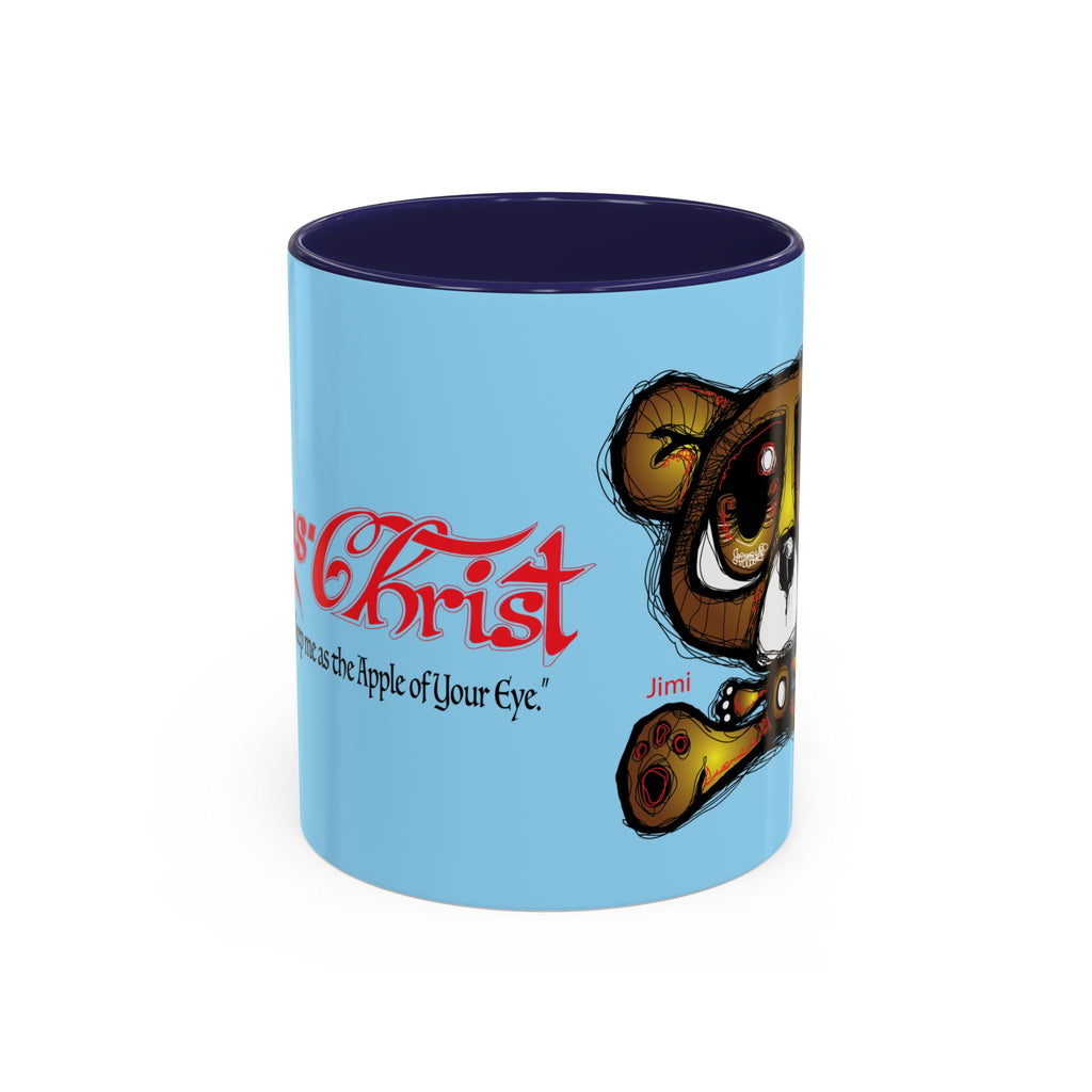 Coffee Mug — Cute Teddy Bear with Ukulele & 'Christ' Script Accent (11/15oz)