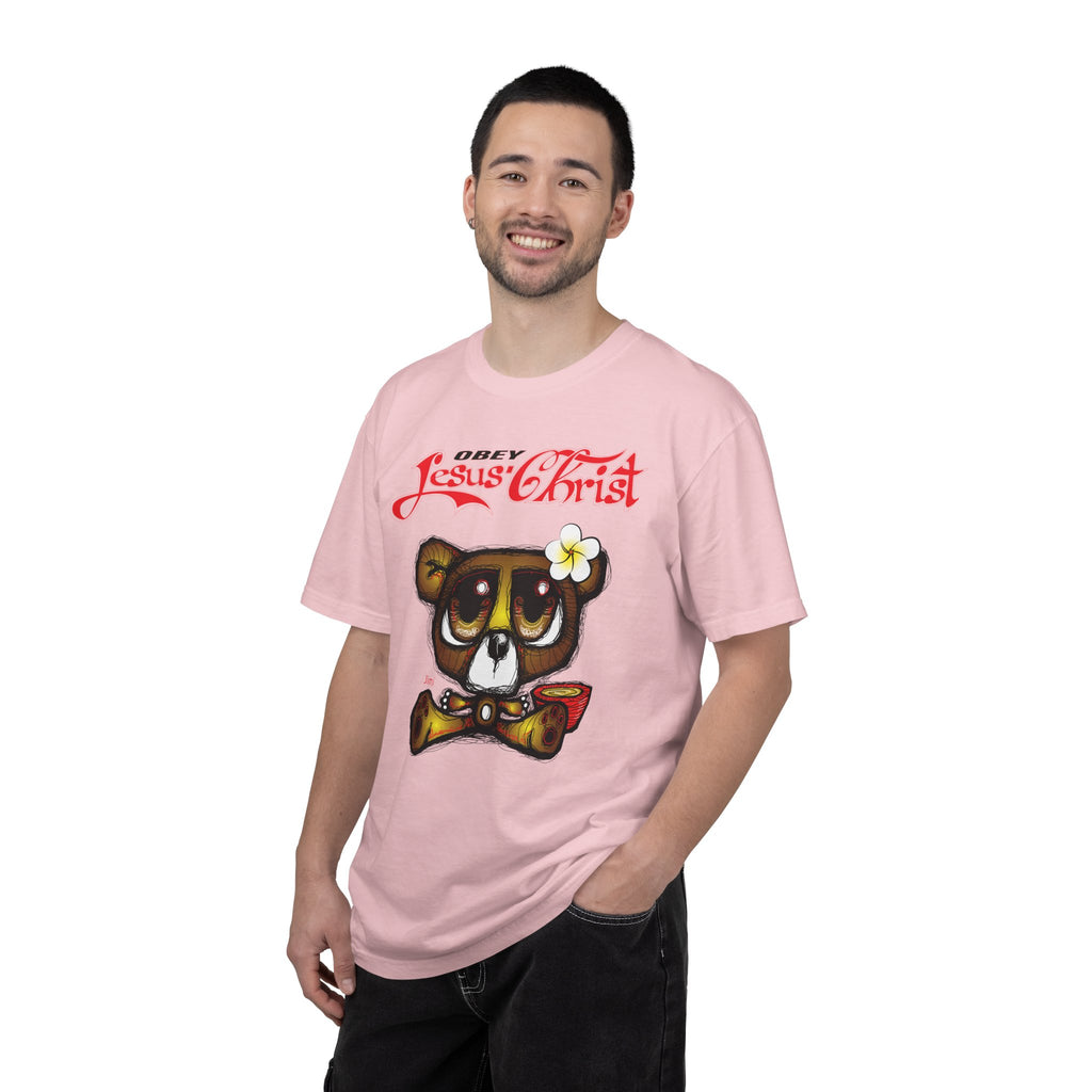 Jesus Christ Bear Graphic T-Shirt — "Obey Jesus Christ" Religious Tee
