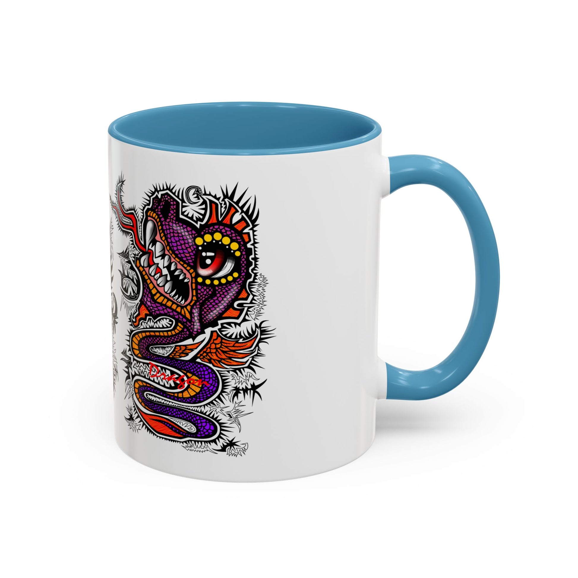 Vibrant Mythical Creatures Coffee Mug - Artistic Accent, Gift for Coffee Lovers, Colorful Design for Home Decor, Unique Present