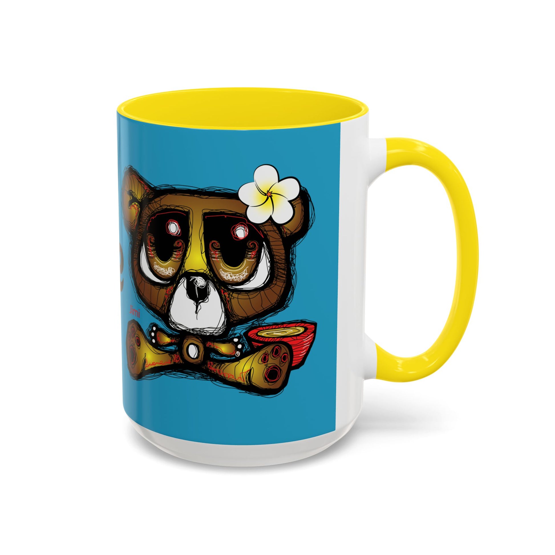 Tropical Bear Coffee Mug, Cute Bear Mug, Relaxing Coffee Cup, Gifts for Animal Lovers, Fun Decor, Summer Vibes