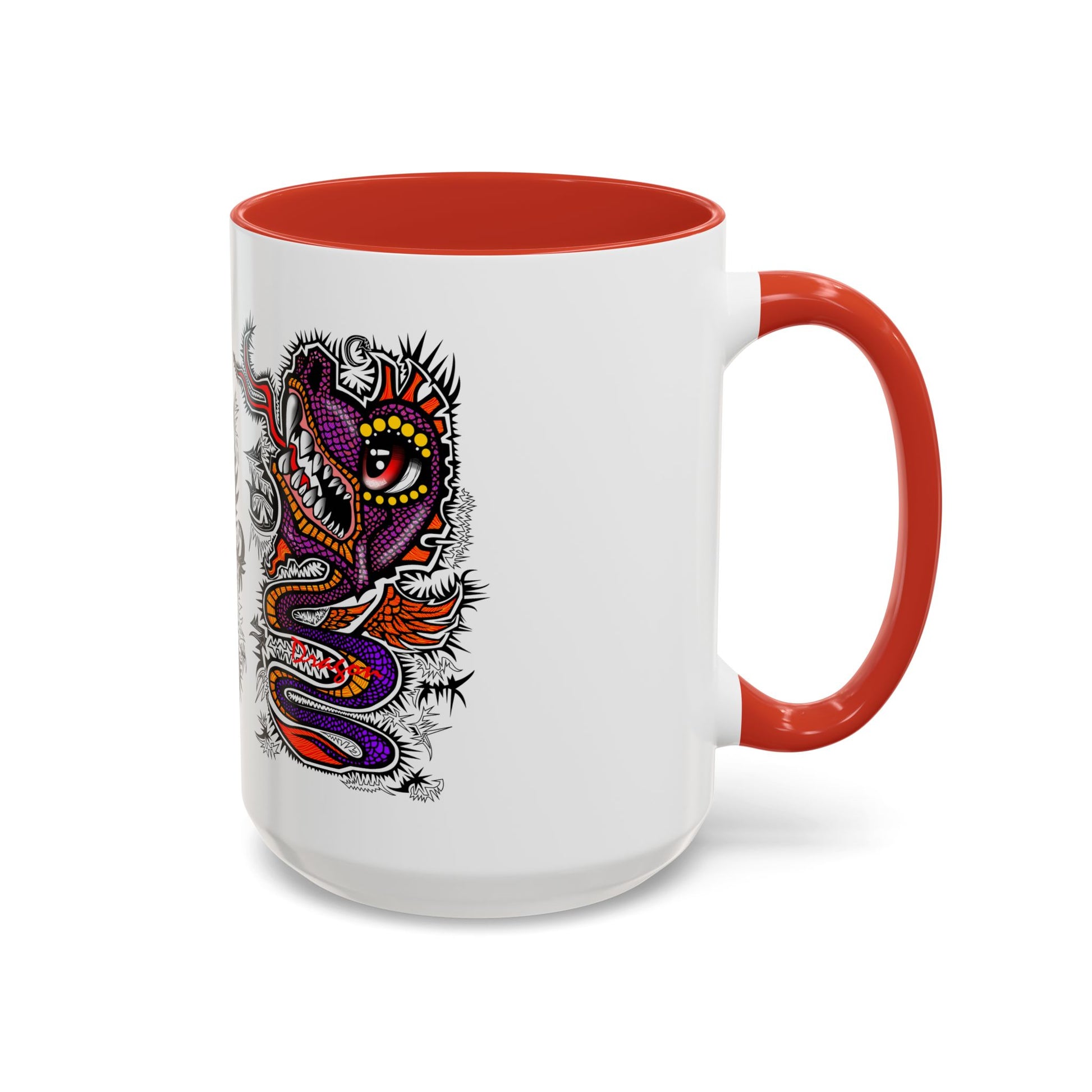 Vibrant Mythical Creatures Coffee Mug - Artistic Accent, Gift for Coffee Lovers, Colorful Design for Home Decor, Unique Present