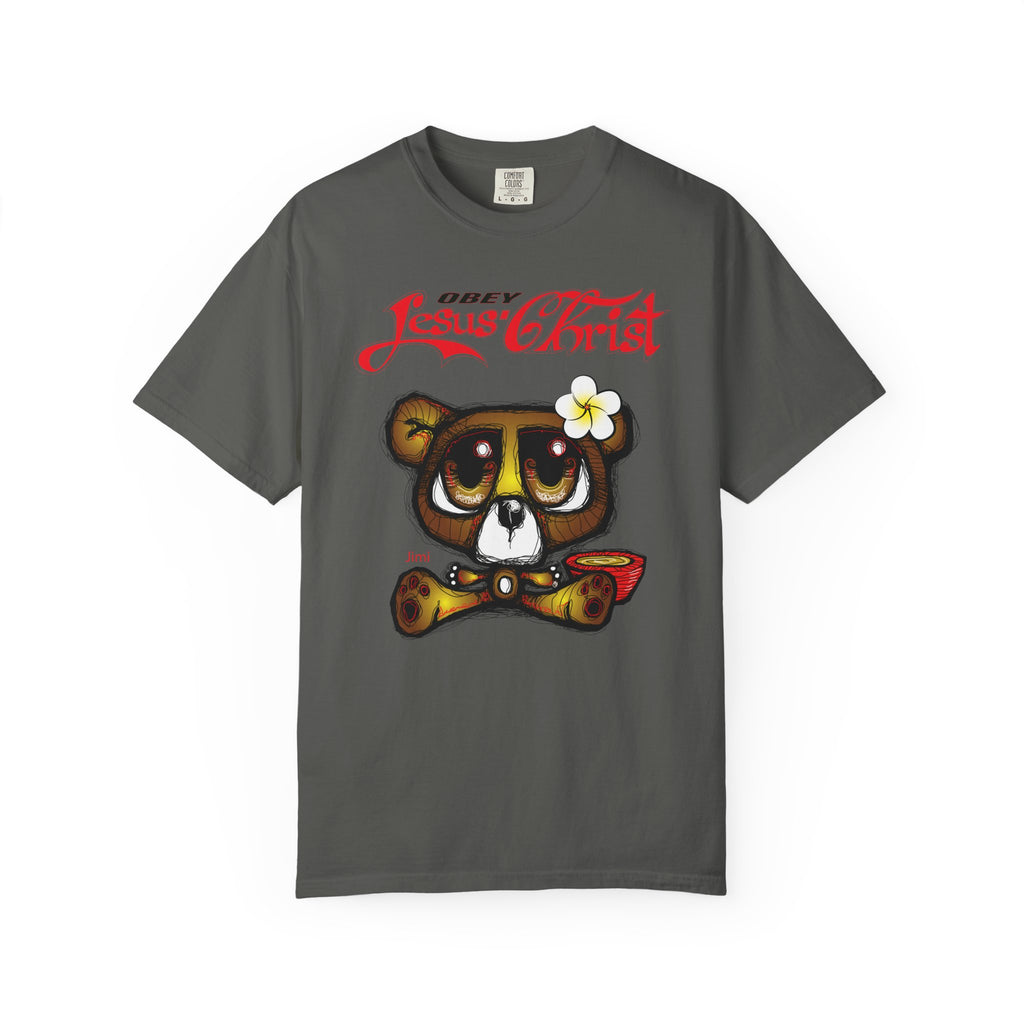 Jesus Christ Bear Graphic T-Shirt — "Obey Jesus Christ" Religious Tee