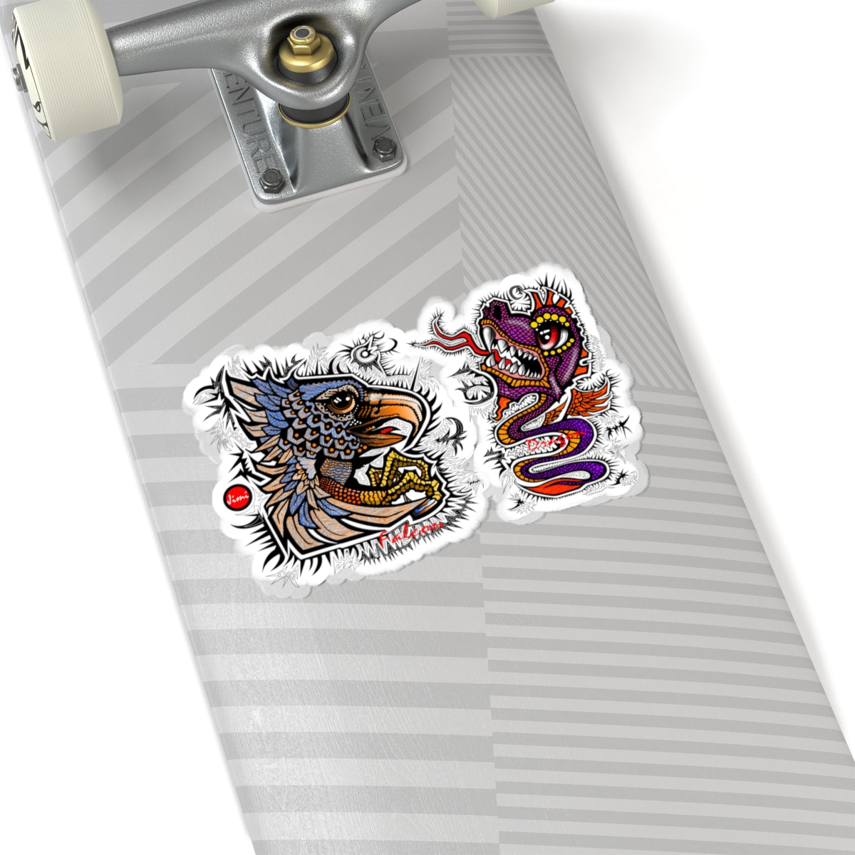 Colorful Fantasy Kiss-Cut Stickers, Dragon & Griffin, Laptop Decor, Unique Gift, Art Stickers, Fantasy Art Decor