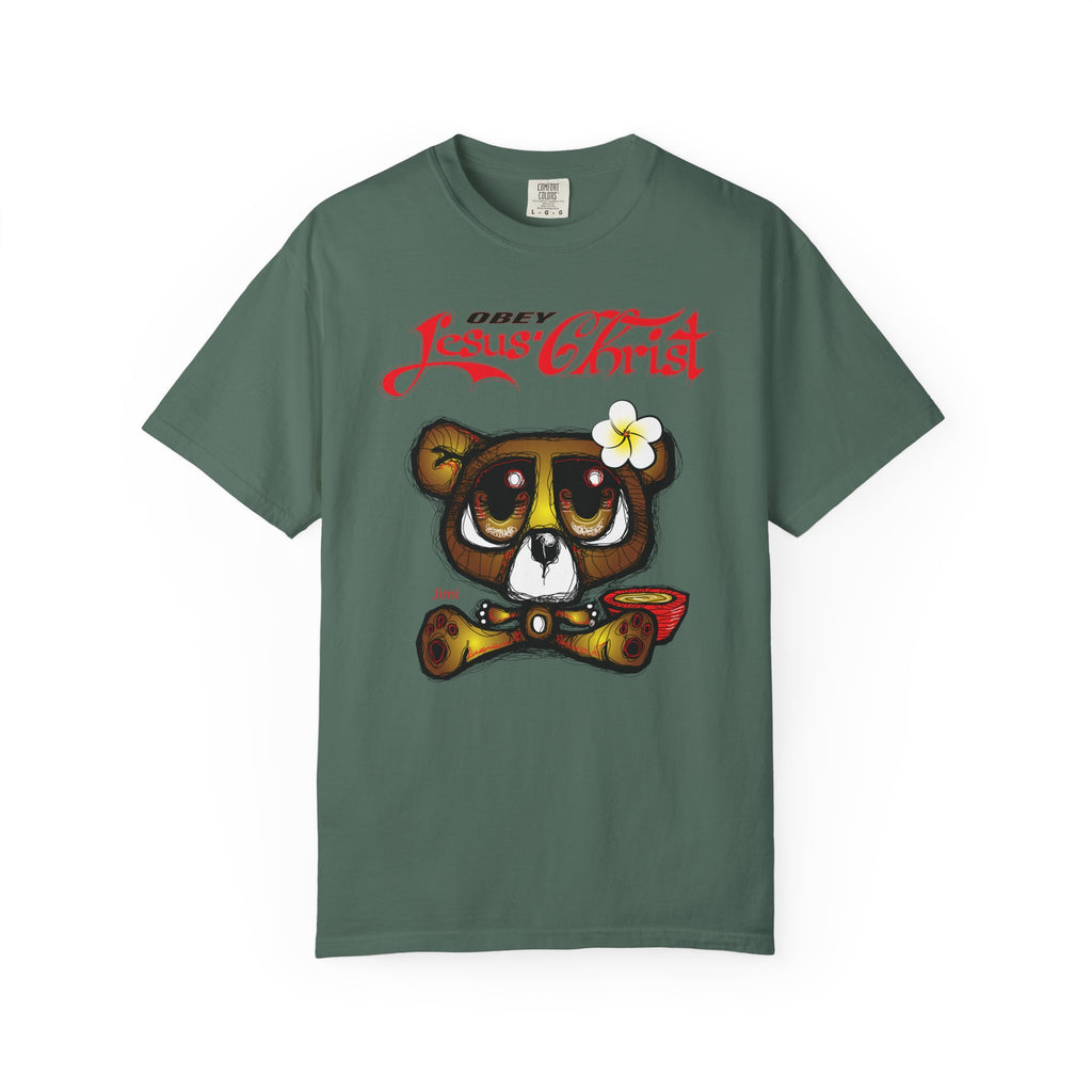 Jesus Christ Bear Graphic T-Shirt — "Obey Jesus Christ" Religious Tee