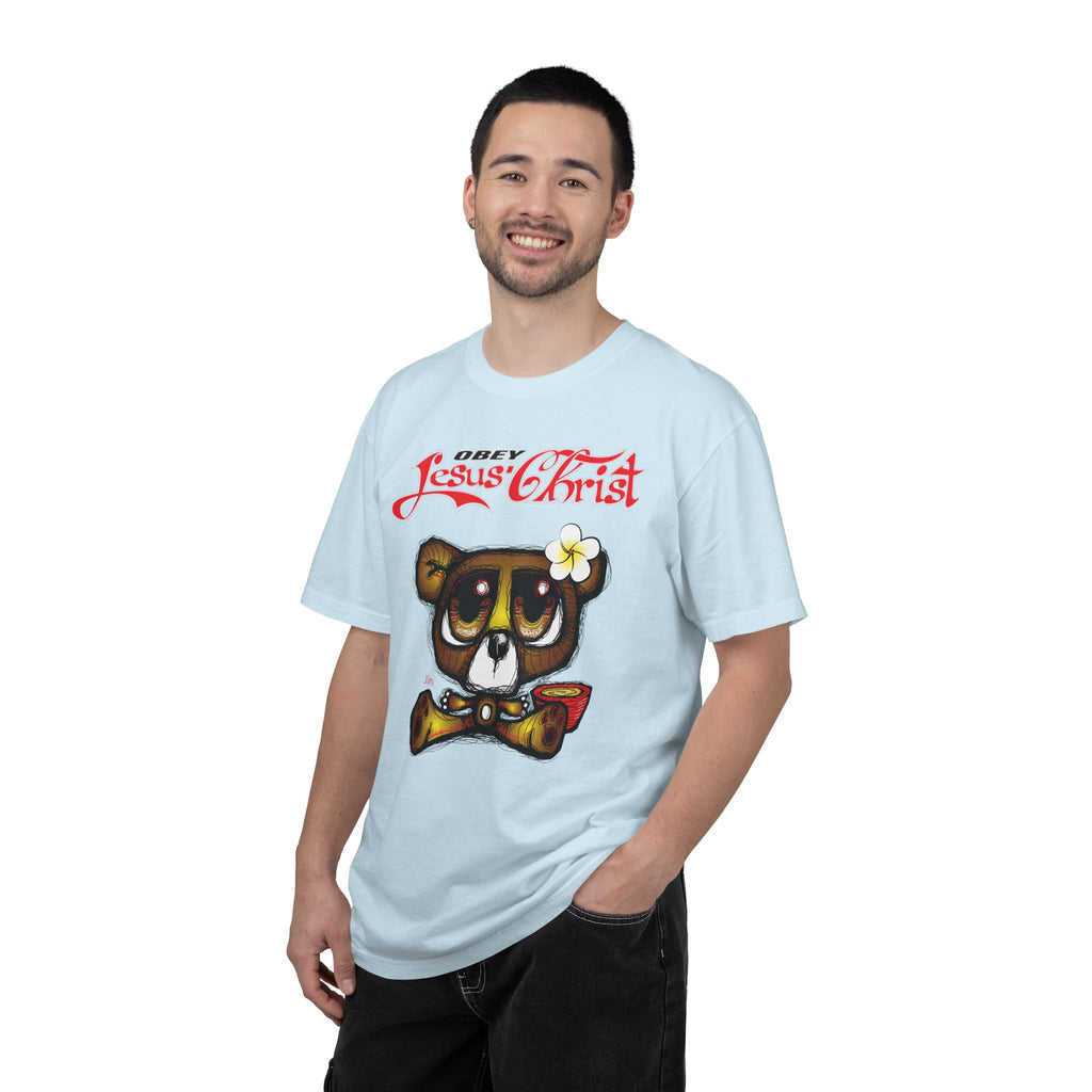 Jesus Christ Bear Graphic T-Shirt — "Obey Jesus Christ" Religious Tee