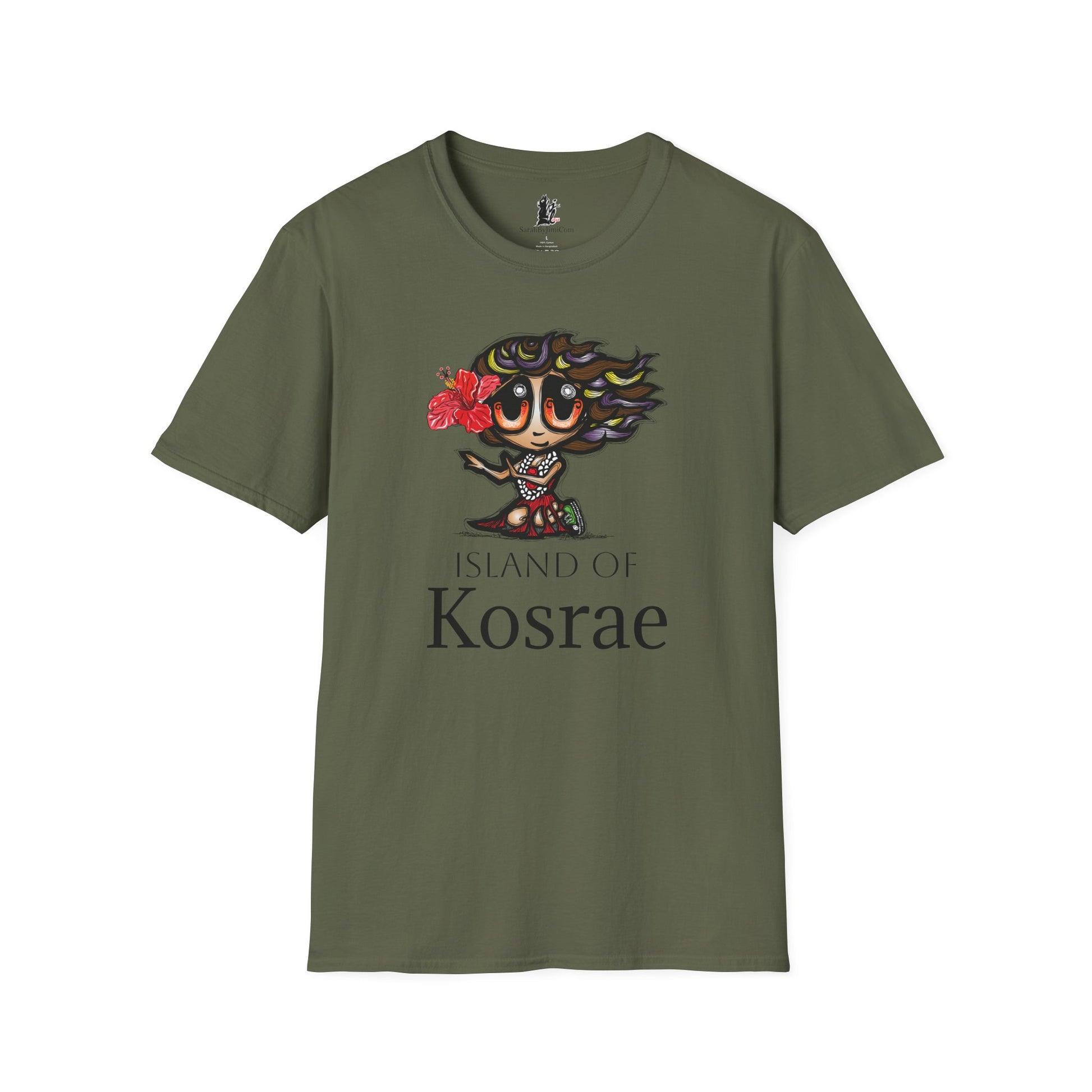 Kosrae Hula Girl T-Shirt — Island of Kosrae Cute Cartoon Island Vibes