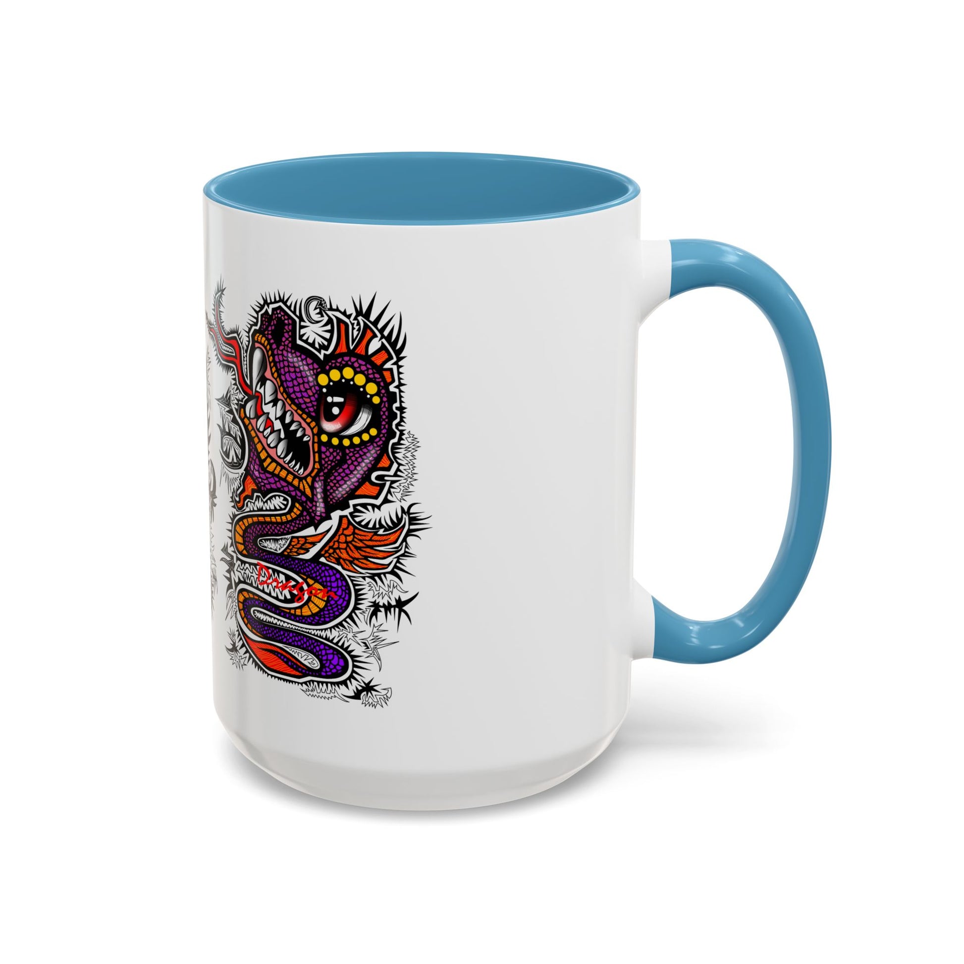 Vibrant Mythical Creatures Coffee Mug - Artistic Accent, Gift for Coffee Lovers, Colorful Design for Home Decor, Unique Present