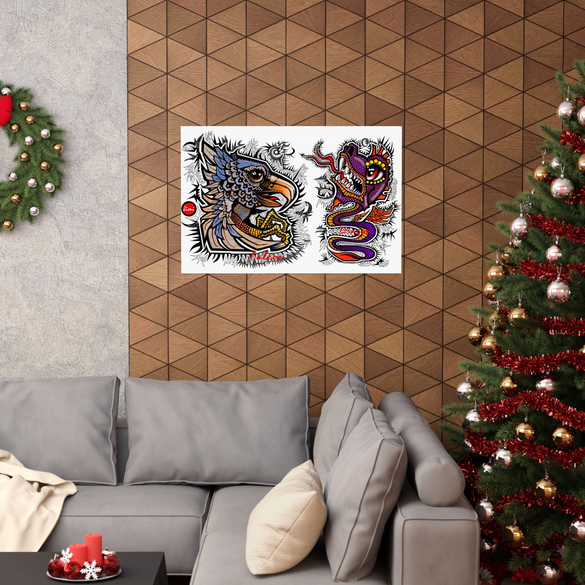 Vibrant Matte Horizontal Wall Posters, Bohemian Art, Tribal Decor, Gift for Art Lovers, Unique Home Decor