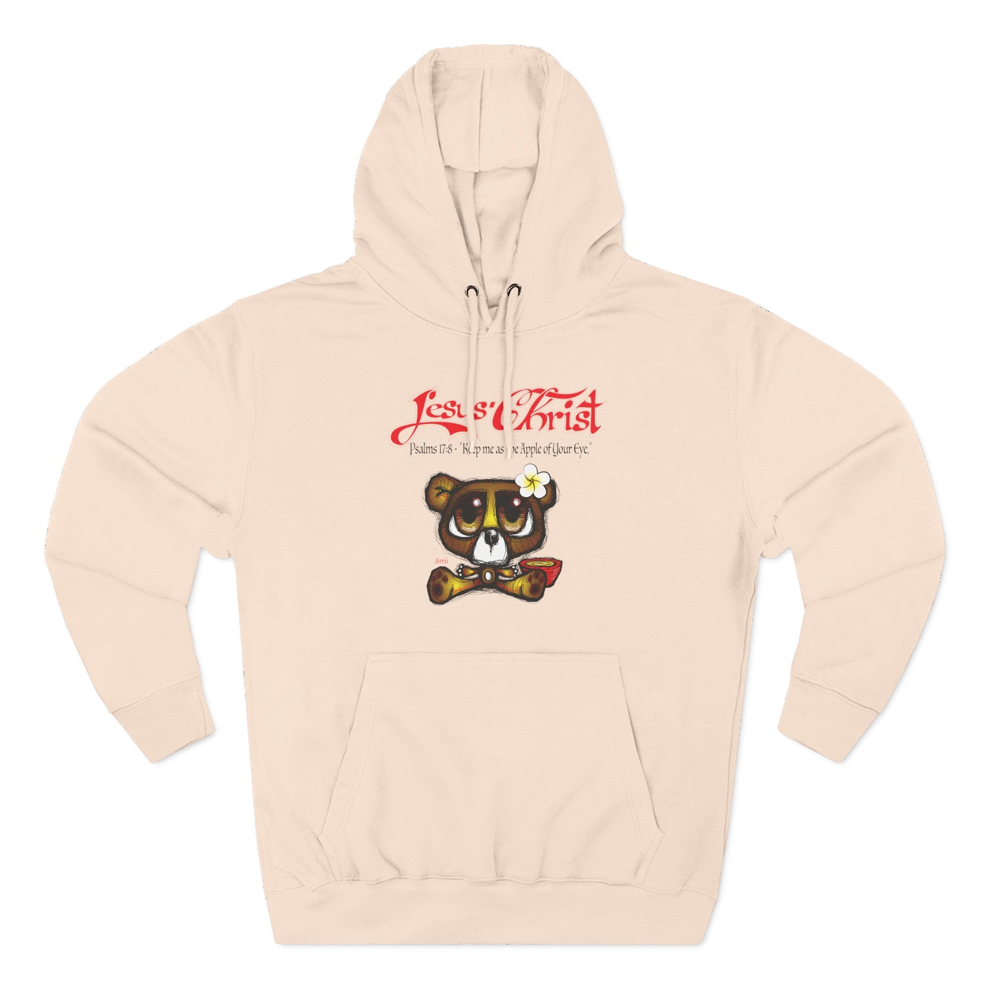Christian Bear Hoodie – "Jesus Christ" Psalm 23 Inspirational Fleece Pullover
