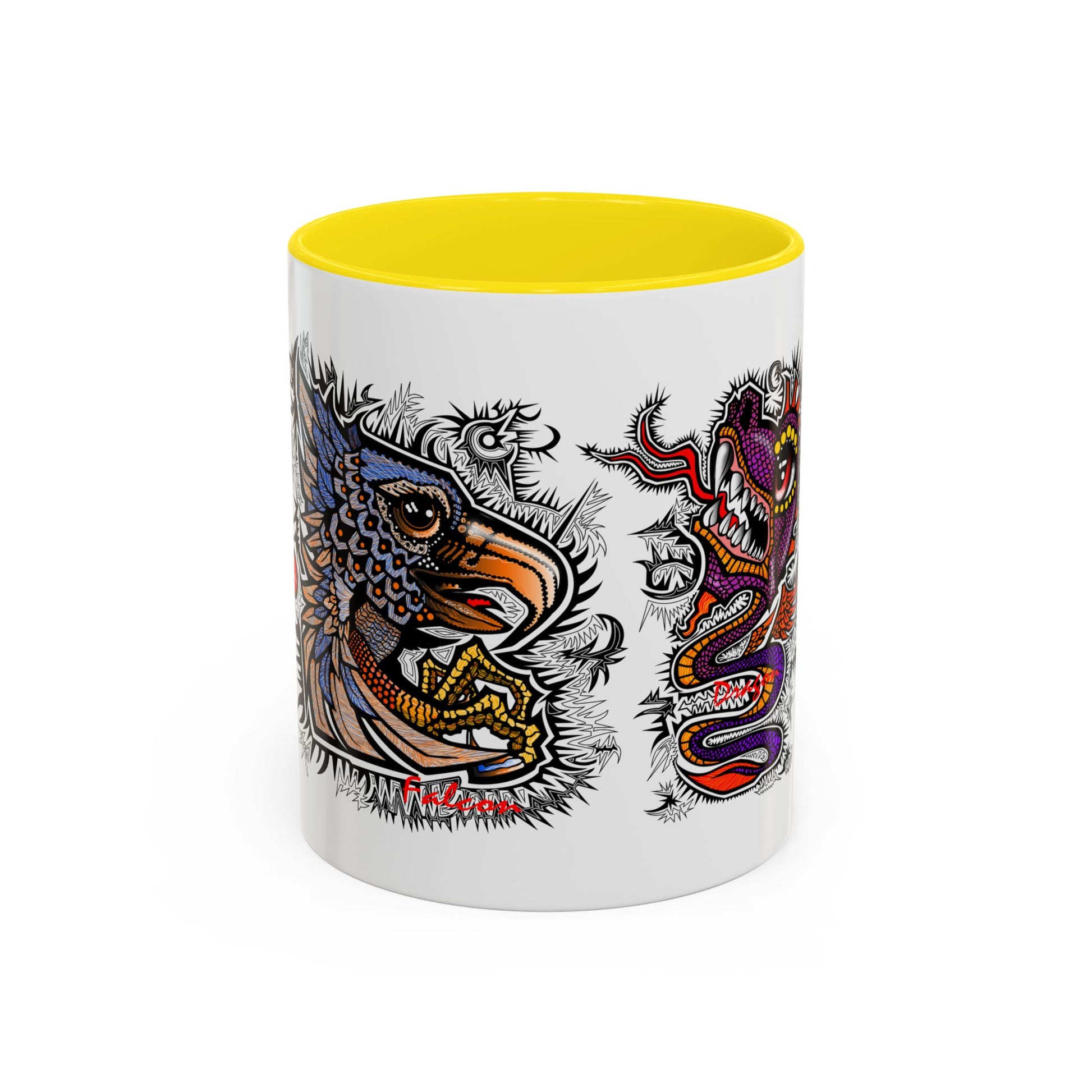 Vibrant Mythical Creatures Coffee Mug - Artistic Accent, Gift for Coffee Lovers, Colorful Design for Home Decor, Unique Present