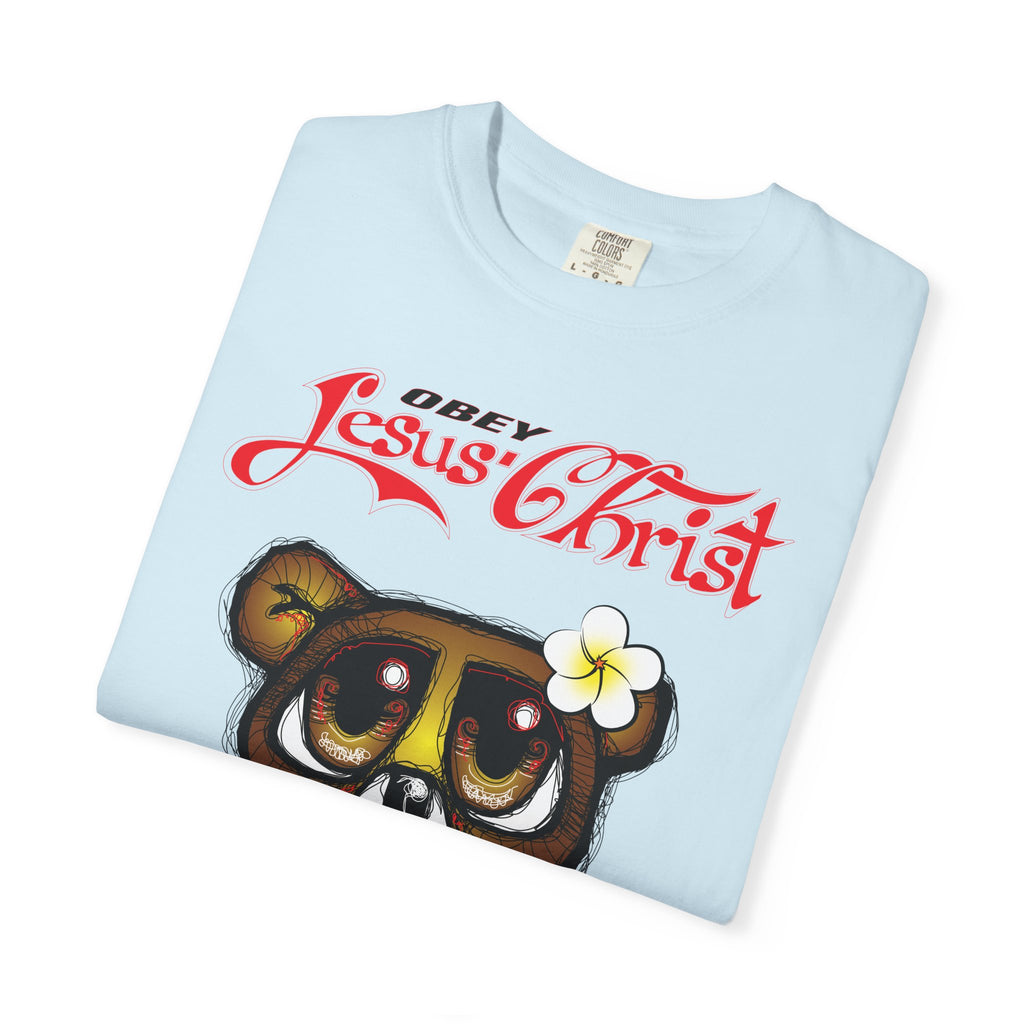 Jesus Christ Bear Graphic T-Shirt — "Obey Jesus Christ" Religious Tee