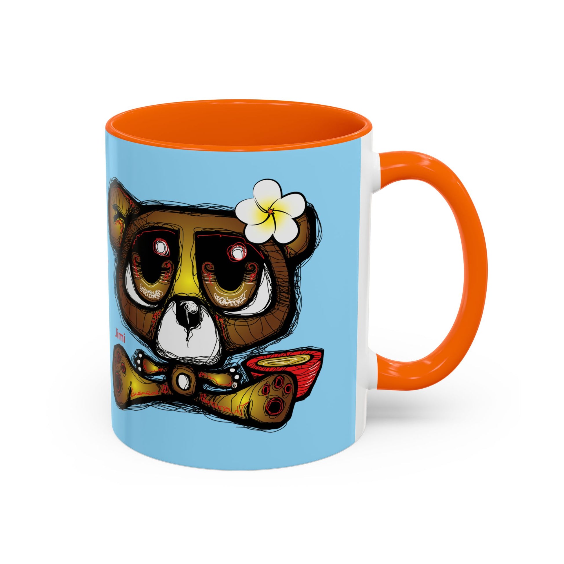 Coffee Mug — Cute Teddy Bear with Ukulele & 'Christ' Script Accent (11/15oz)