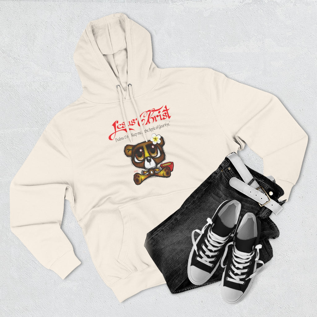 Christian Bear Hoodie – "Jesus Christ" Psalm 23 Inspirational Fleece Pullover