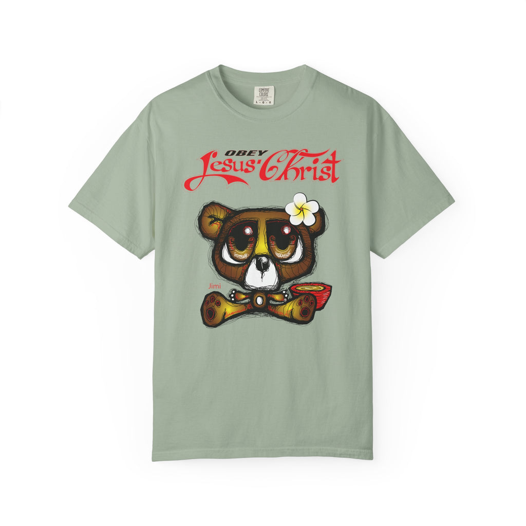 Jesus Christ Bear Graphic T-Shirt — "Obey Jesus Christ" Religious Tee