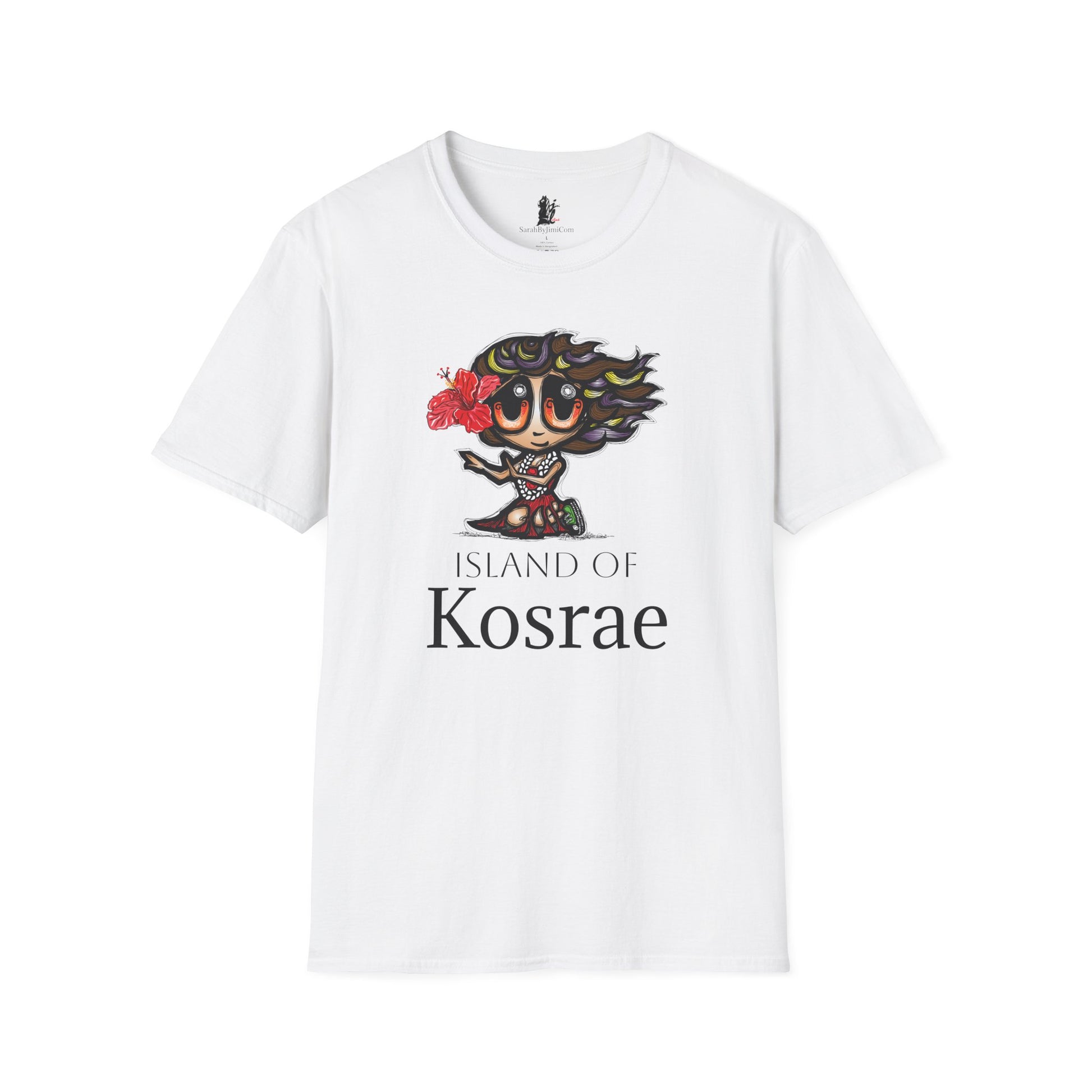Kosrae Hula Girl T-Shirt — Island of Kosrae Cute Cartoon Island Vibes