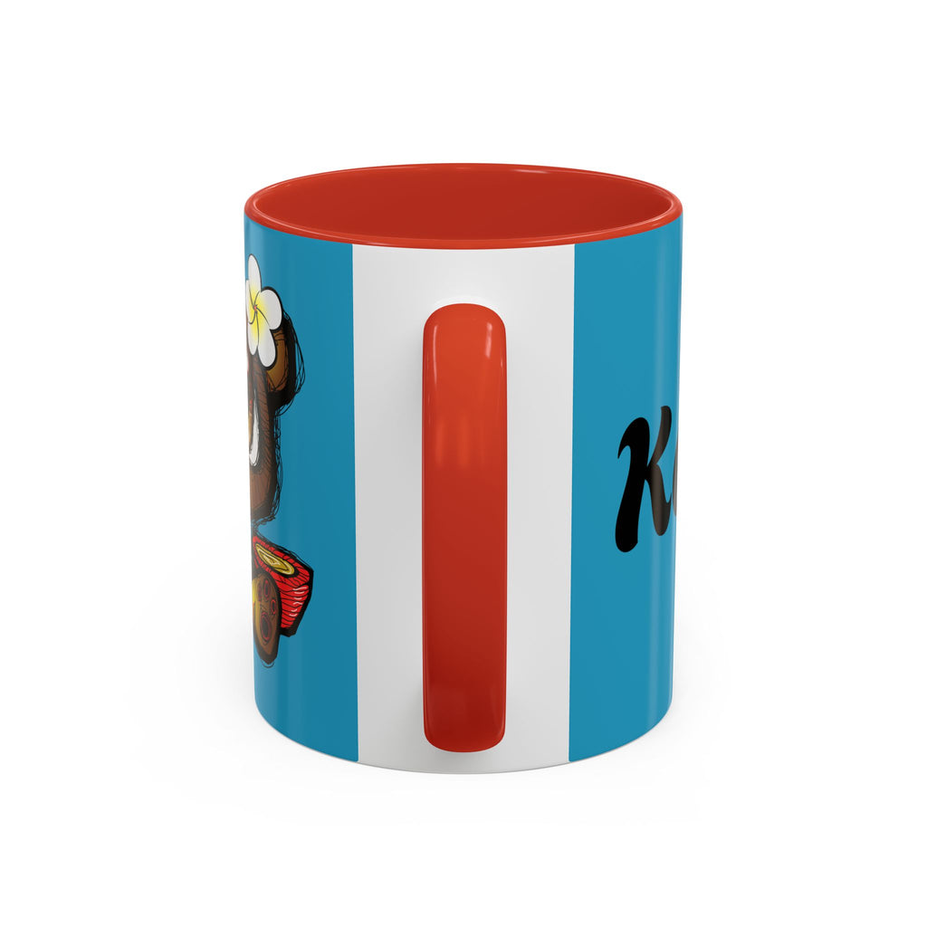 Tropical Bear Coffee Mug, Cute Bear Mug, Relaxing Coffee Cup, Gifts for Animal Lovers, Fun Decor, Summer Vibes