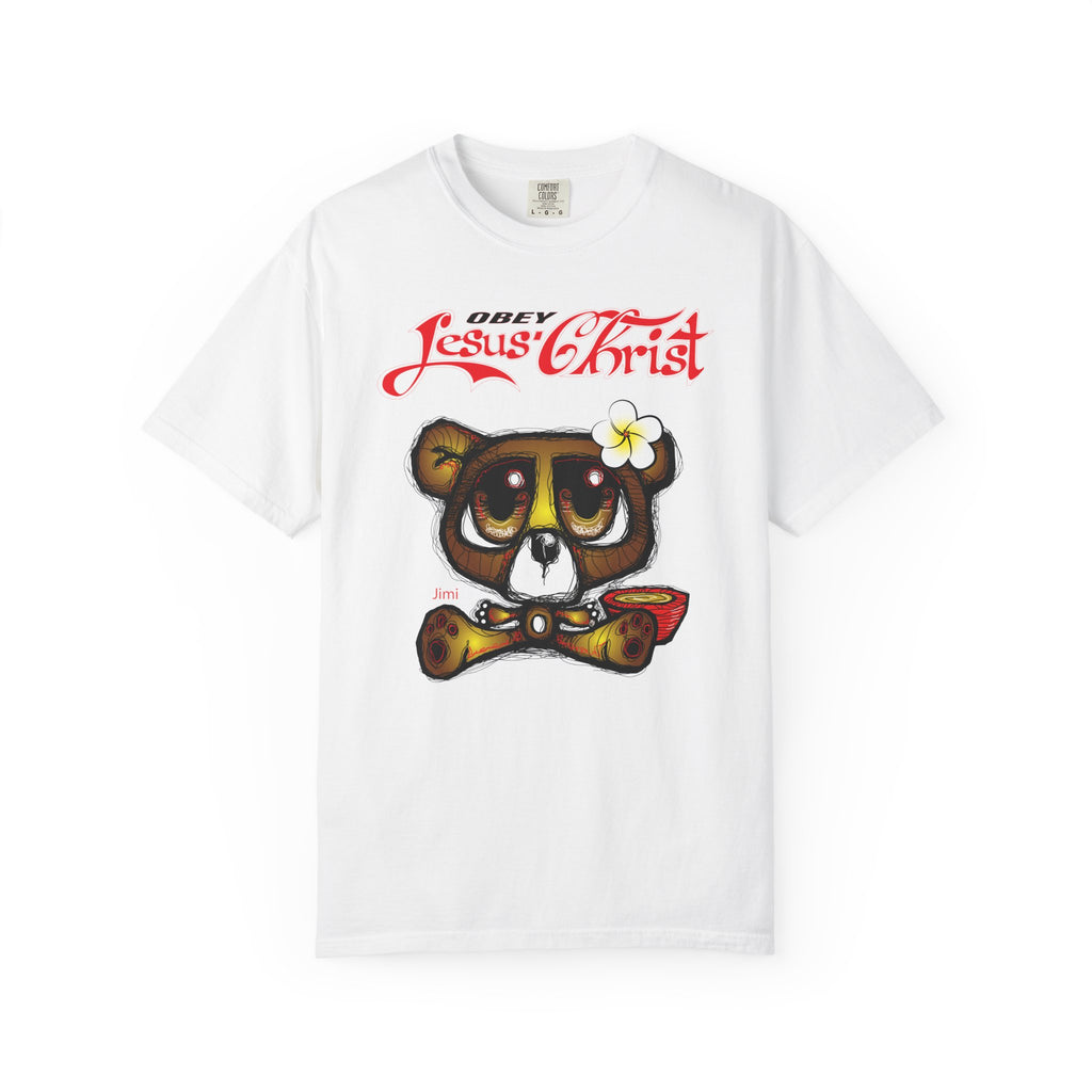 Jesus Christ Bear Graphic T-Shirt — "Obey Jesus Christ" Religious Tee