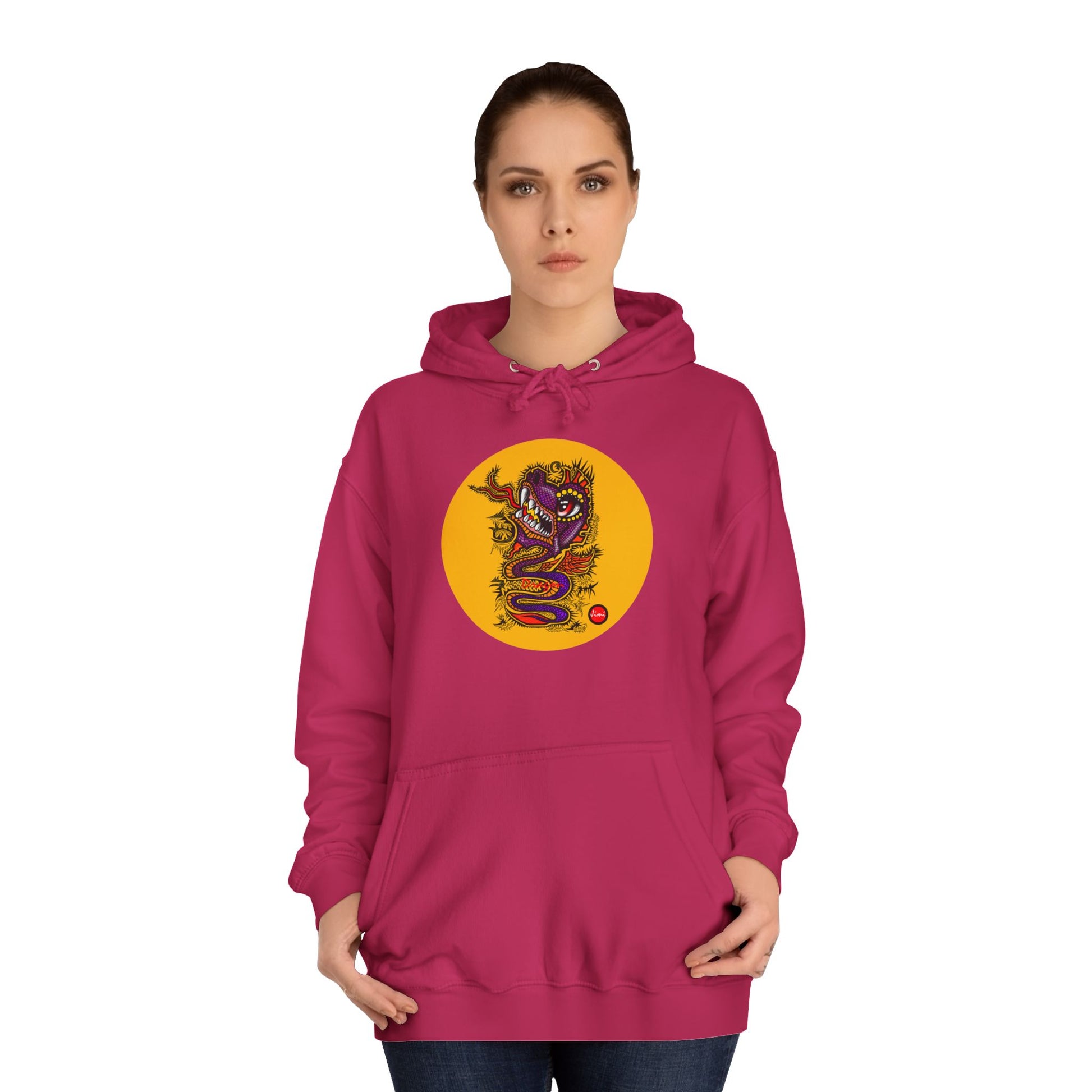 Vibrant Graphic College Hoodie, Unisex Sweatshirt, Casual College Apparel, Perfect for Students and Alumni, Comfortable Everyday Wear