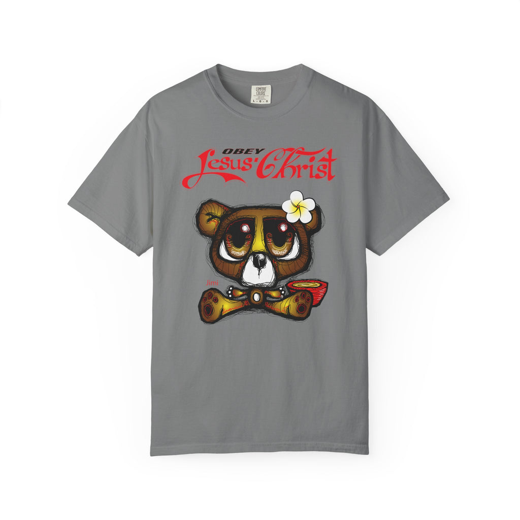 Jesus Christ Bear Graphic T-Shirt — "Obey Jesus Christ" Religious Tee