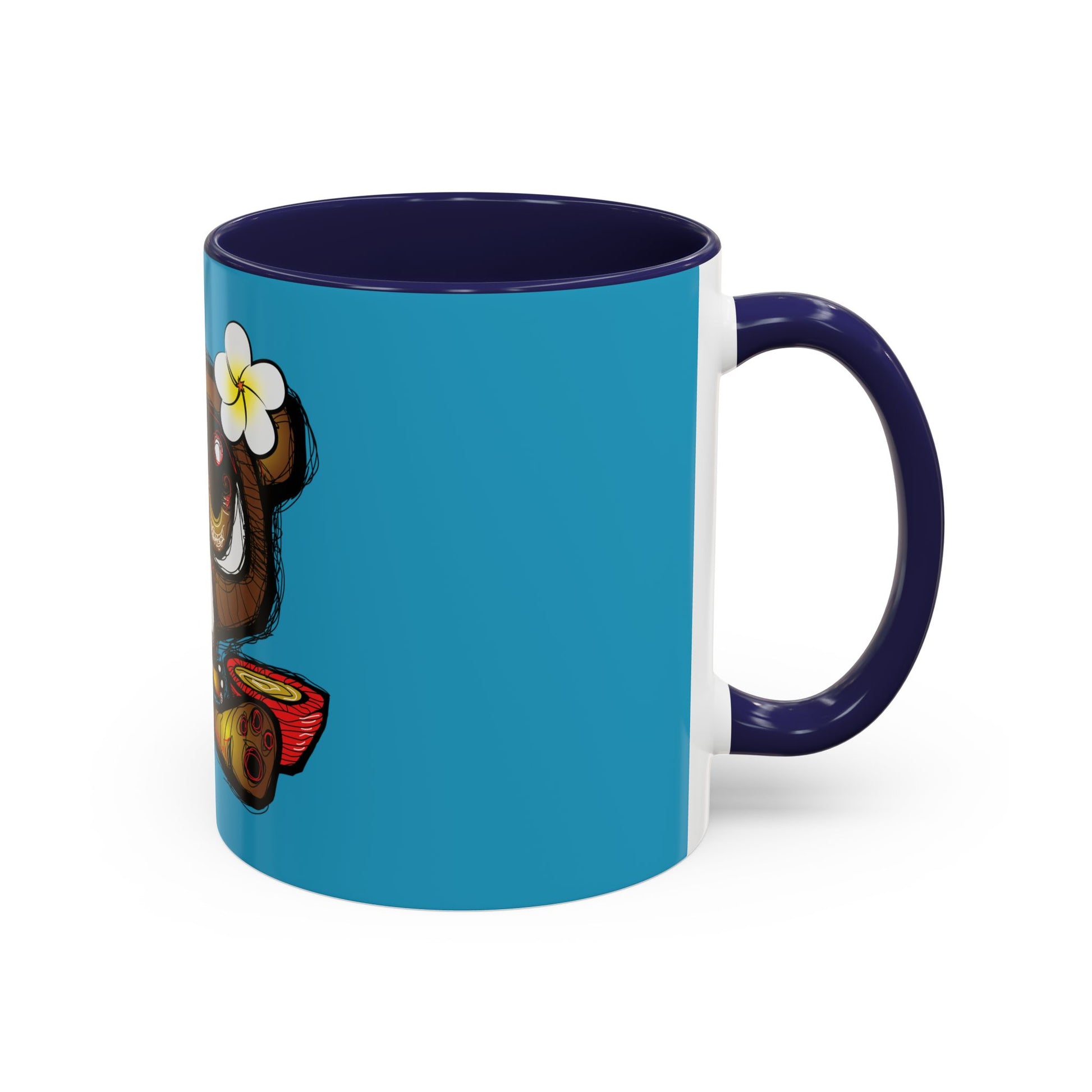 Tropical Bear Coffee Mug, Cute Bear Mug, Relaxing Coffee Cup, Gifts for Animal Lovers, Fun Decor, Summer Vibes
