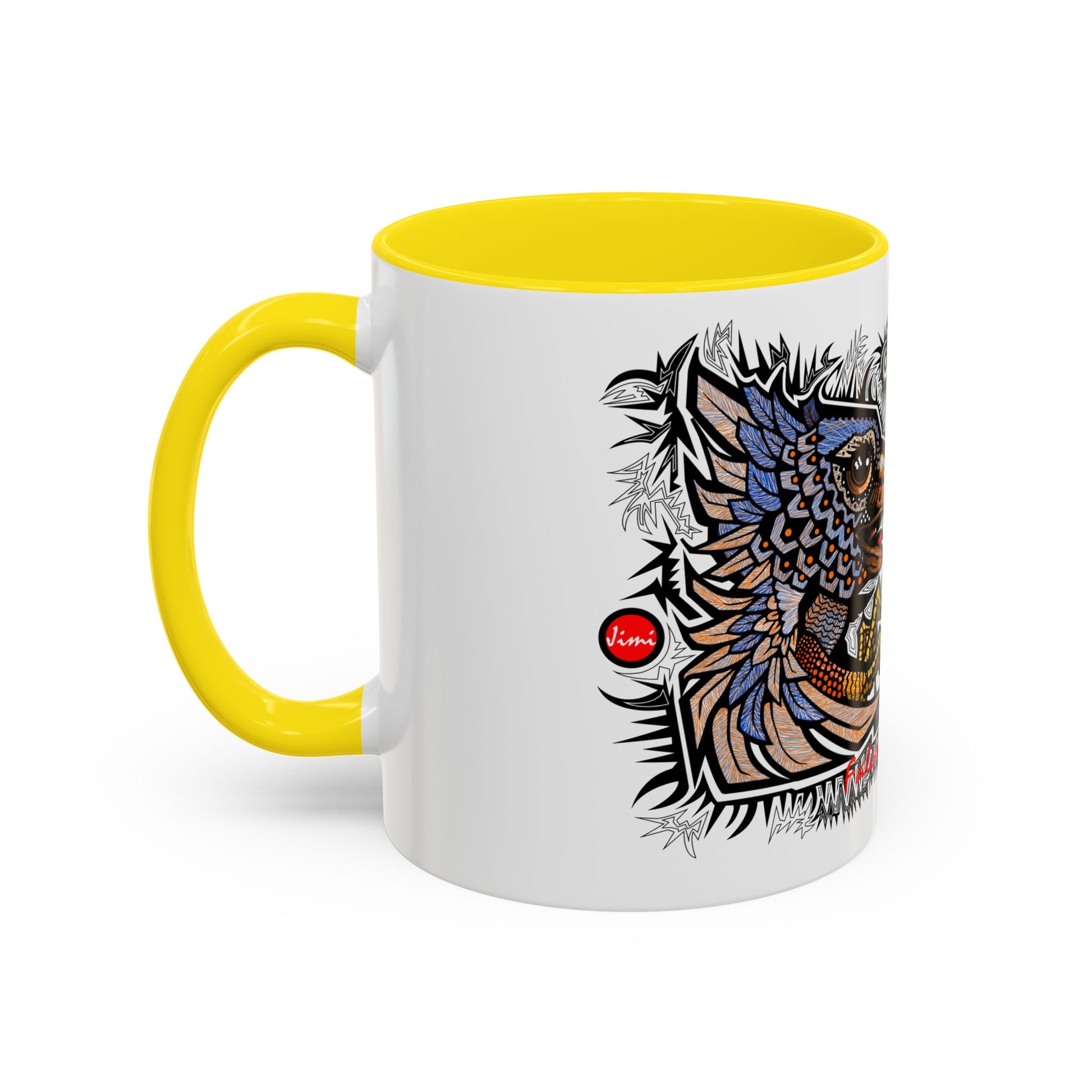 Vibrant Mythical Creatures Coffee Mug - Artistic Accent, Gift for Coffee Lovers, Colorful Design for Home Decor, Unique Present