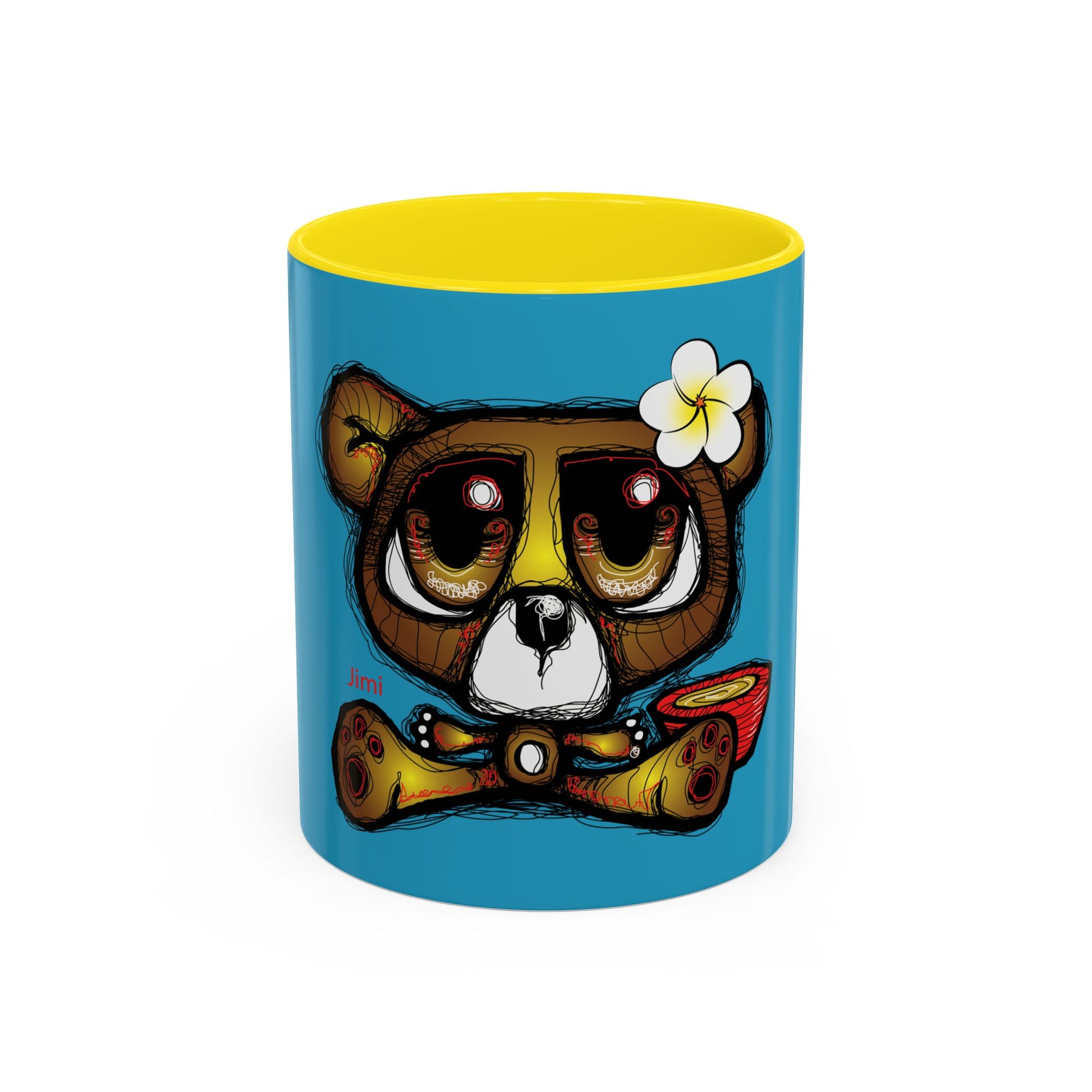Tropical Bear Coffee Mug, Cute Bear Mug, Relaxing Coffee Cup, Gifts for Animal Lovers, Fun Decor, Summer Vibes