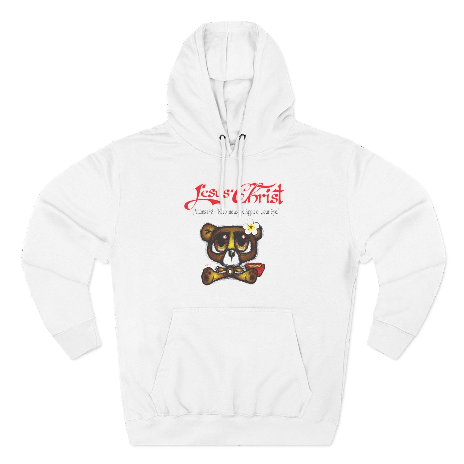 Christian Bear Hoodie – "Jesus Christ" Psalm 23 Inspirational Fleece Pullover