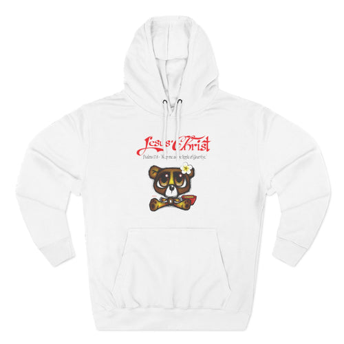 Christian Bear Hoodie – "Jesus Christ" Psalm 23 Inspirational Fleece Pullover
