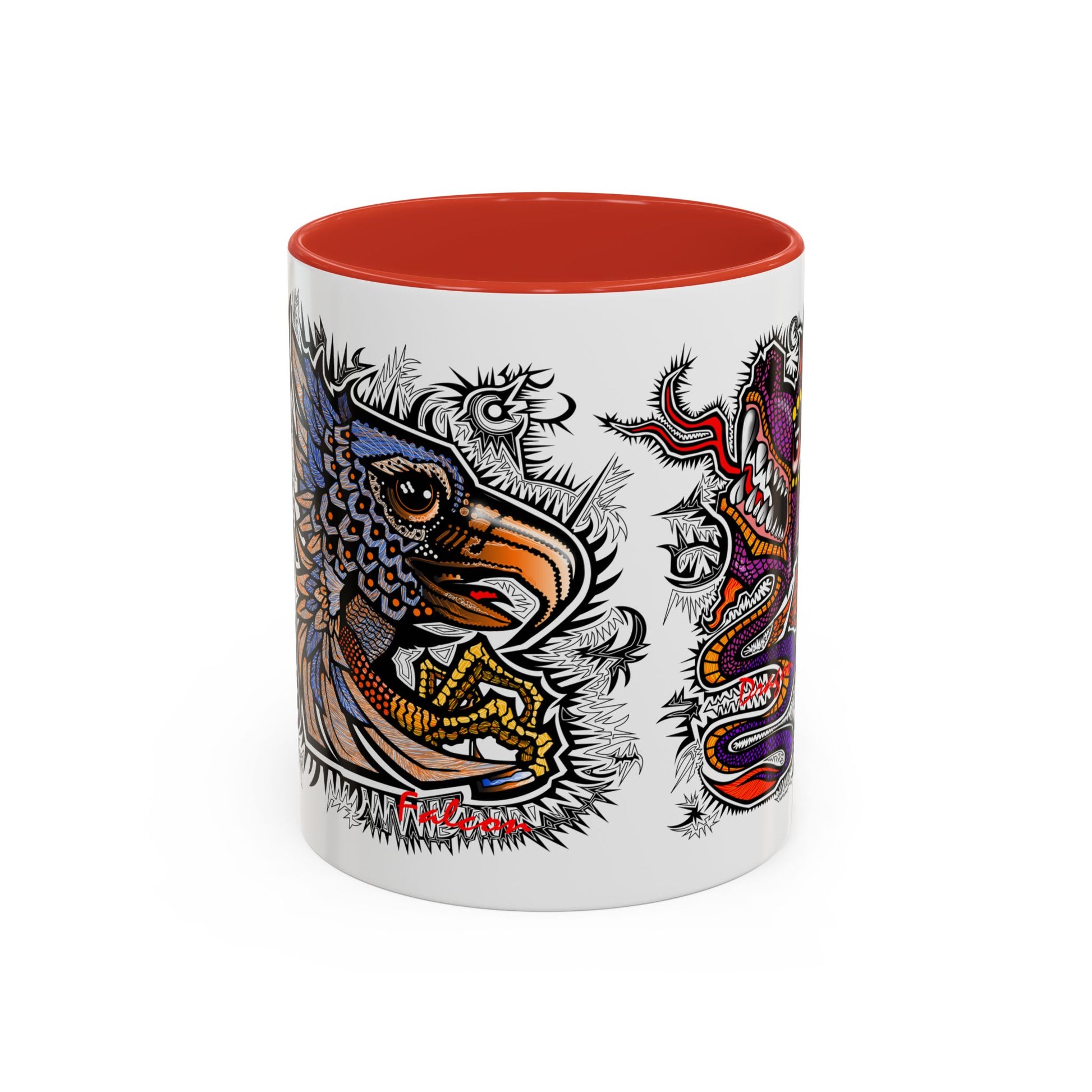 Vibrant Mythical Creatures Coffee Mug - Artistic Accent, Gift for Coffee Lovers, Colorful Design for Home Decor, Unique Present