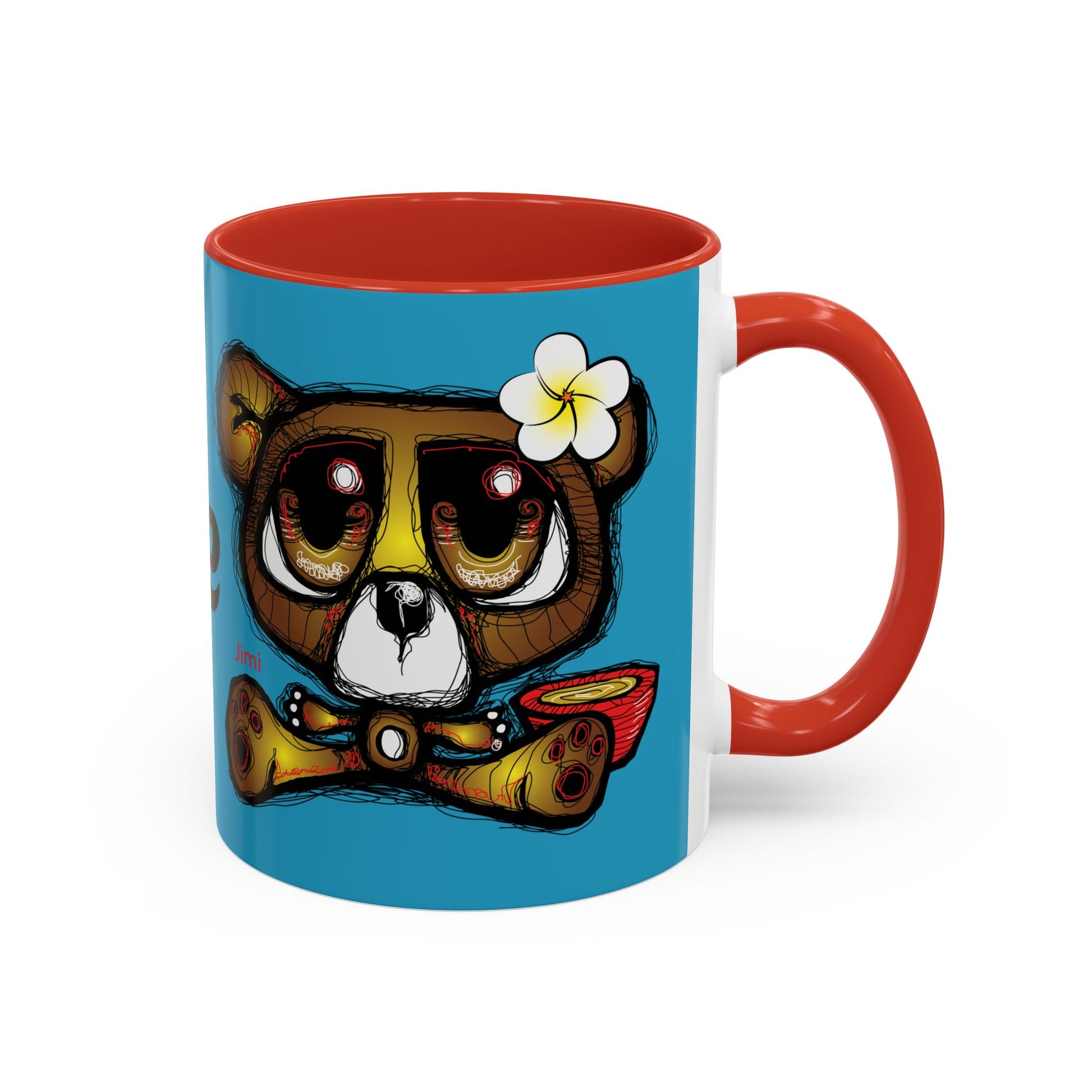 Tropical Bear Coffee Mug, Cute Bear Mug, Relaxing Coffee Cup, Gifts for Animal Lovers, Fun Decor, Summer Vibes