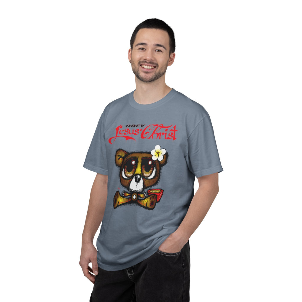 Jesus Christ Bear Graphic T-Shirt — "Obey Jesus Christ" Religious Tee