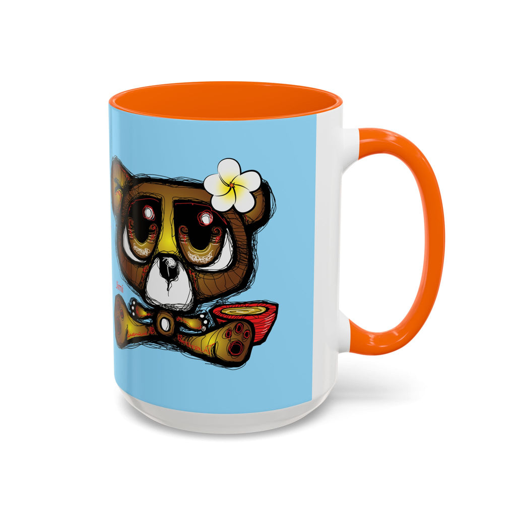 Coffee Mug — Cute Teddy Bear with Ukulele & 'Christ' Script Accent (11/15oz)