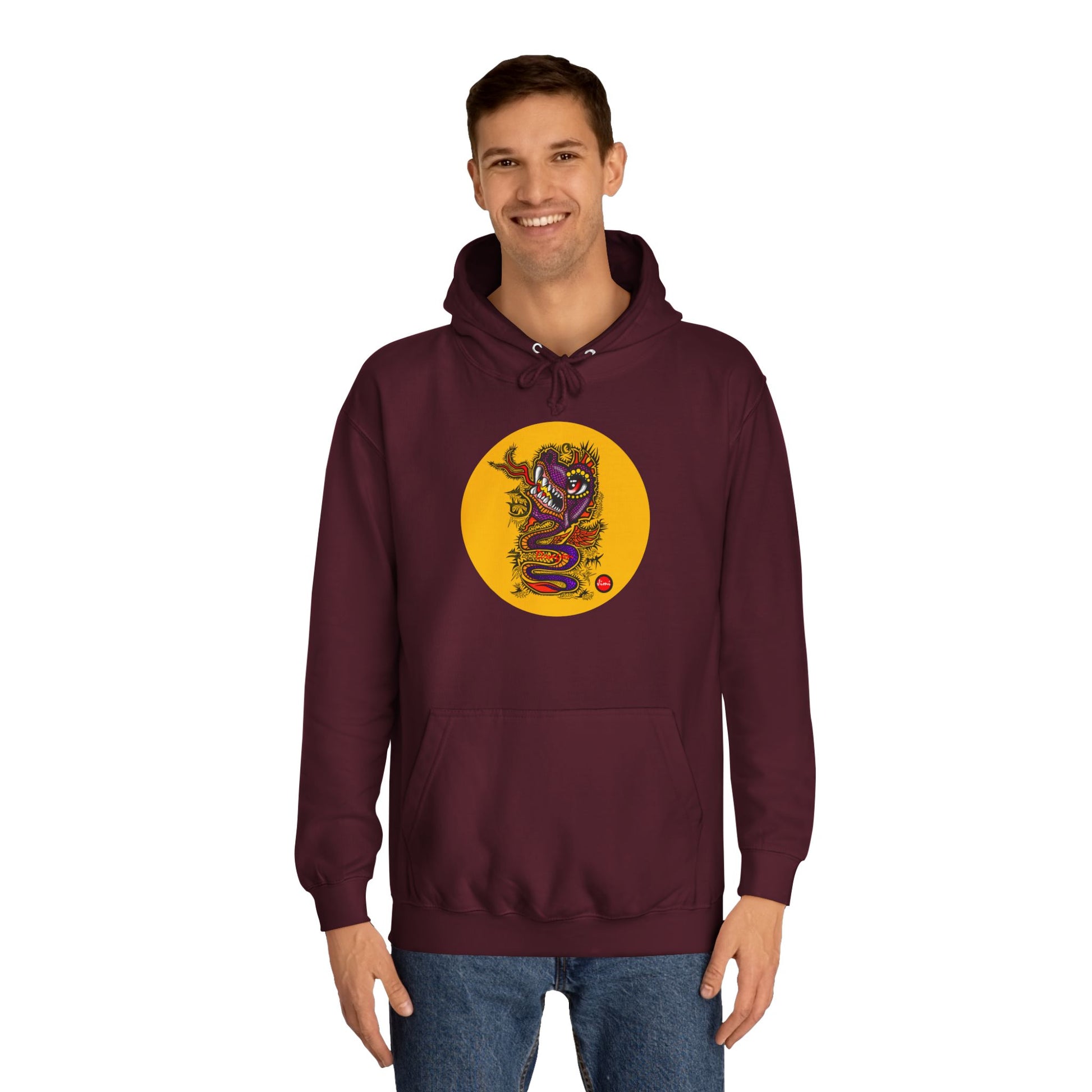 Vibrant Graphic College Hoodie, Unisex Sweatshirt, Casual College Apparel, Perfect for Students and Alumni, Comfortable Everyday Wear