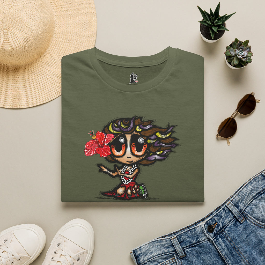 Kosrae Hula Girl T-Shirt — Island of Kosrae Cute Cartoon Island Vibes