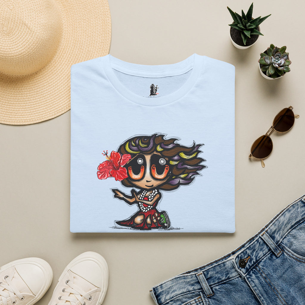 Kosrae Hula Girl T-Shirt — Island of Kosrae Cute Cartoon Island Vibes