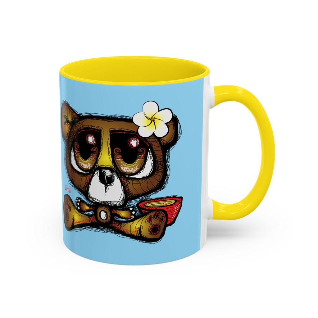 Coffee Mug — Cute Teddy Bear with Ukulele & 'Christ' Script Accent (11/15oz)
