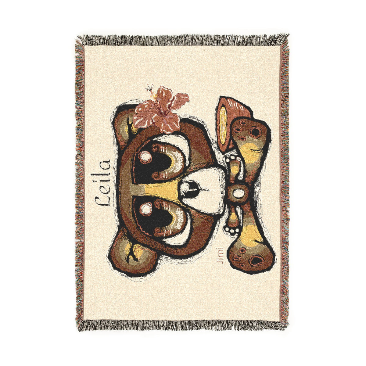 Personalized Cute Koala Woven Blanket – Custom Name Throw for Nursery & Kids