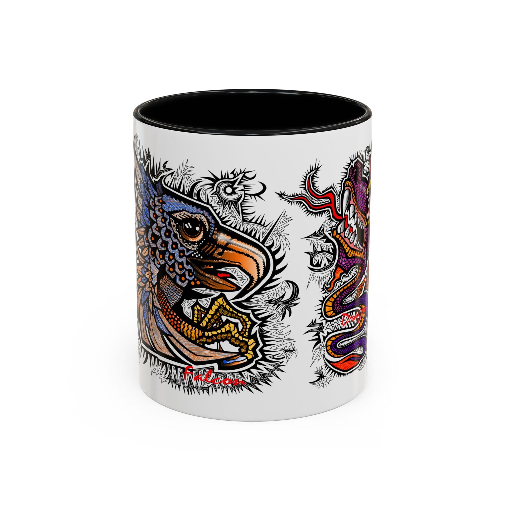 Vibrant Mythical Creatures Coffee Mug - Artistic Accent, Gift for Coffee Lovers, Colorful Design for Home Decor, Unique Present
