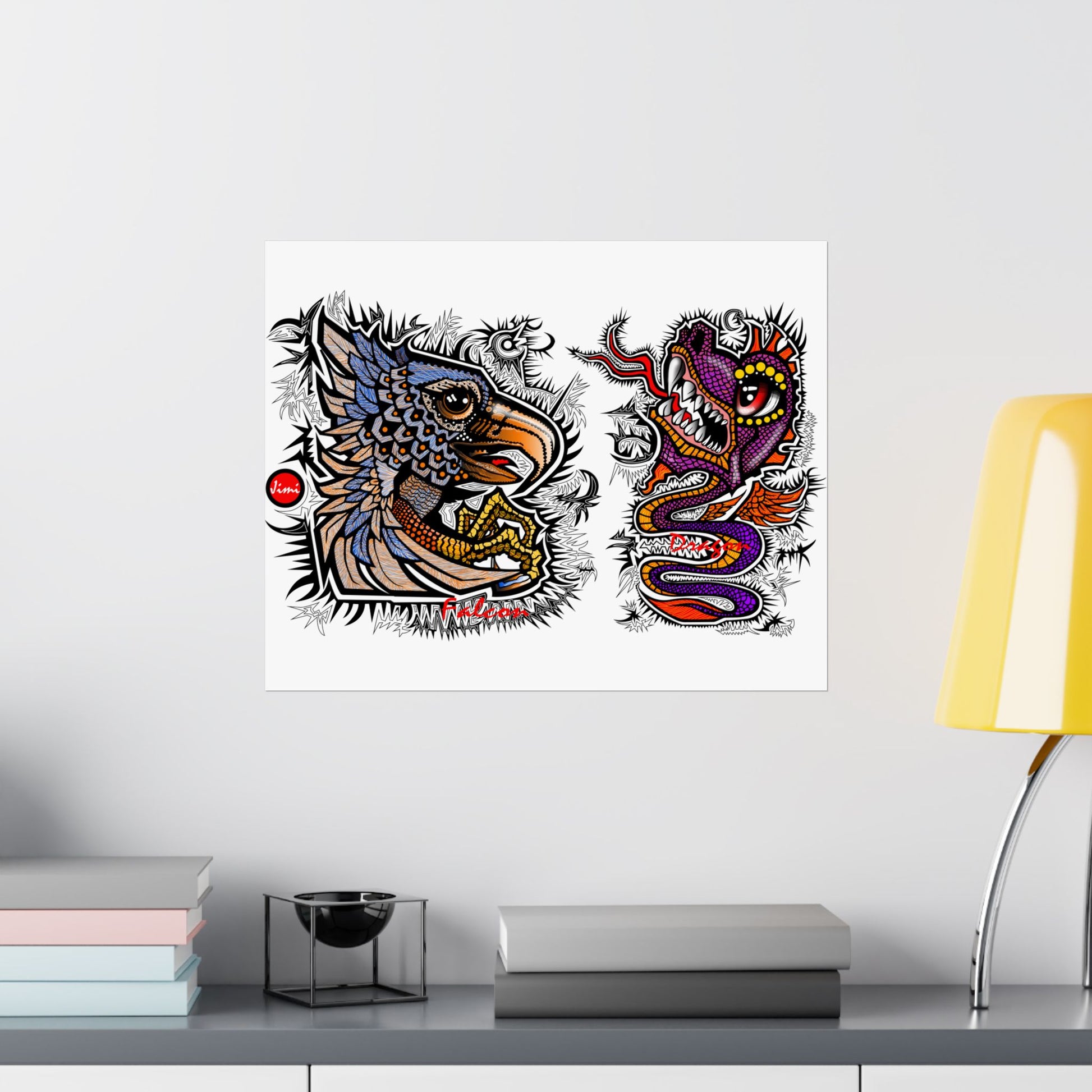 Vibrant Matte Horizontal Wall Posters, Bohemian Art, Tribal Decor, Gift for Art Lovers, Unique Home Decor
