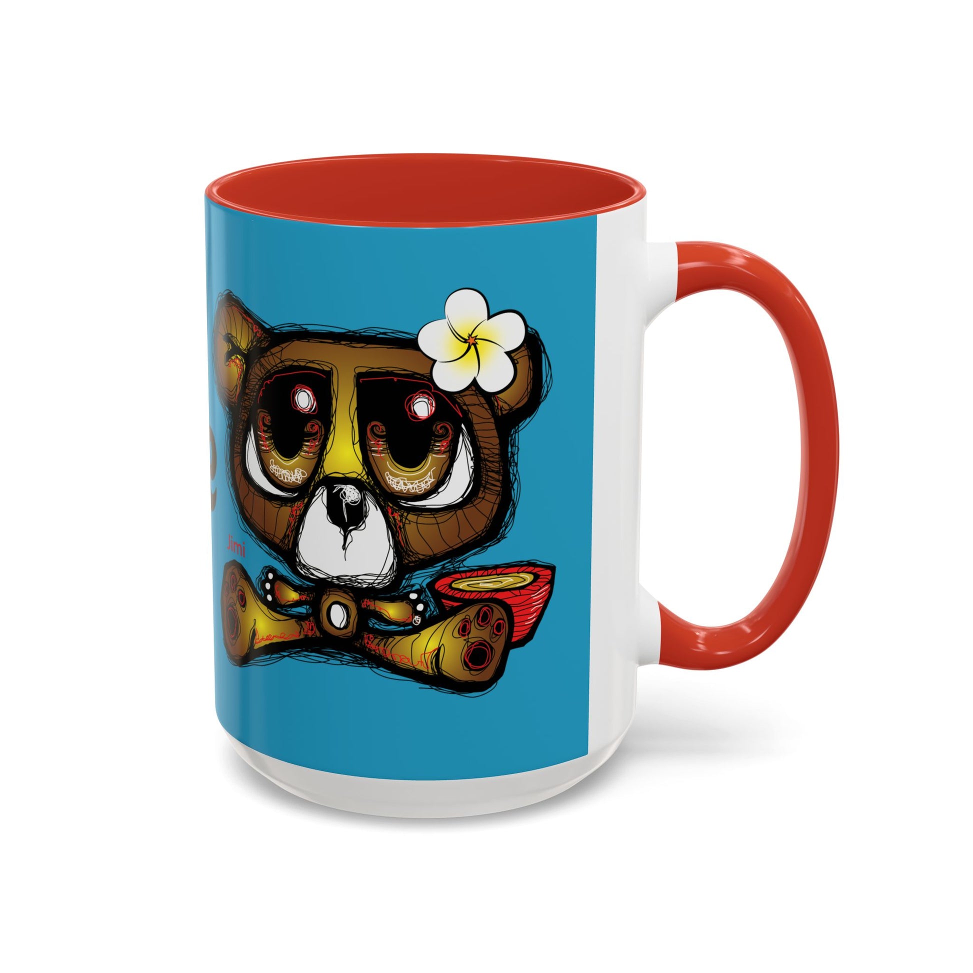 Tropical Bear Coffee Mug, Cute Bear Mug, Relaxing Coffee Cup, Gifts for Animal Lovers, Fun Decor, Summer Vibes