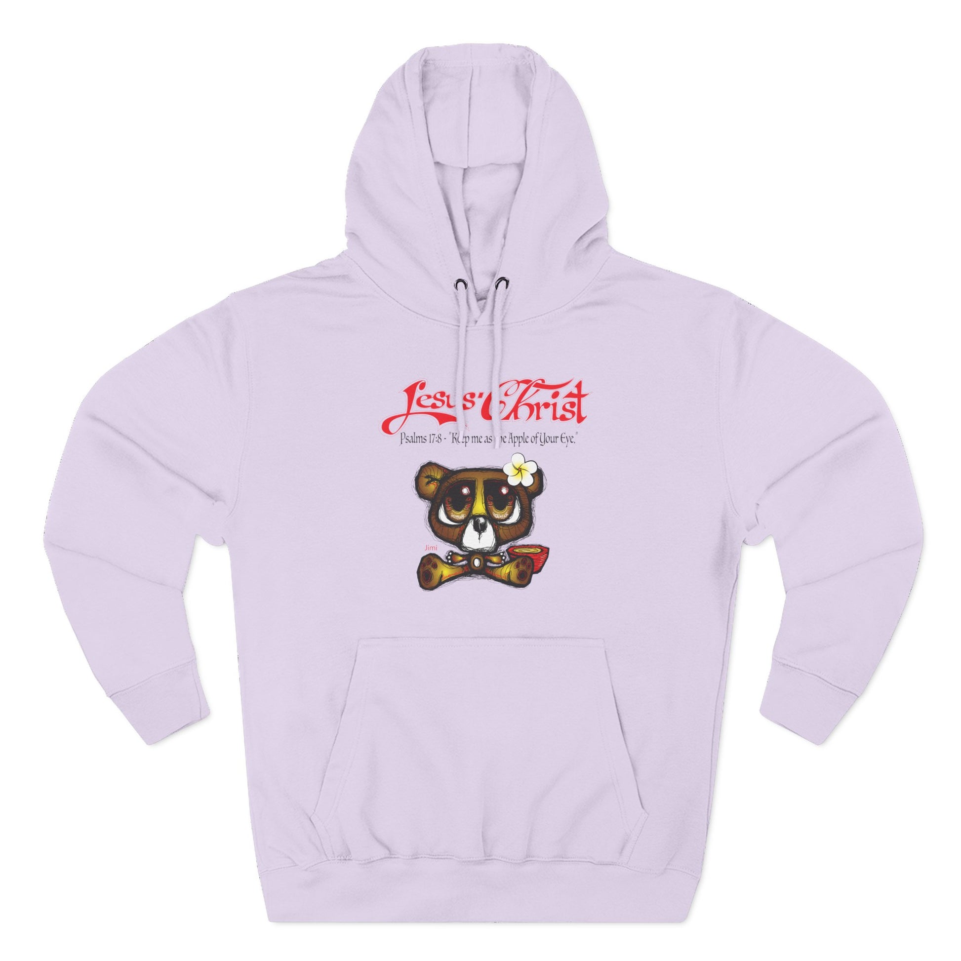 Christian Bear Hoodie – "Jesus Christ" Psalm 23 Inspirational Fleece Pullover