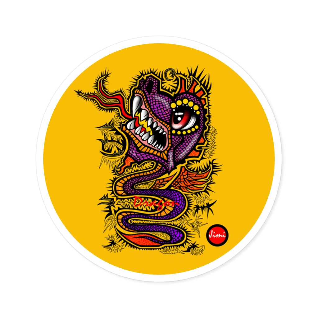 Vibrant Dragon Stickers, Colorful Art for Laptops, Water Bottles, Journals, Party Favors, Gift Wrapping