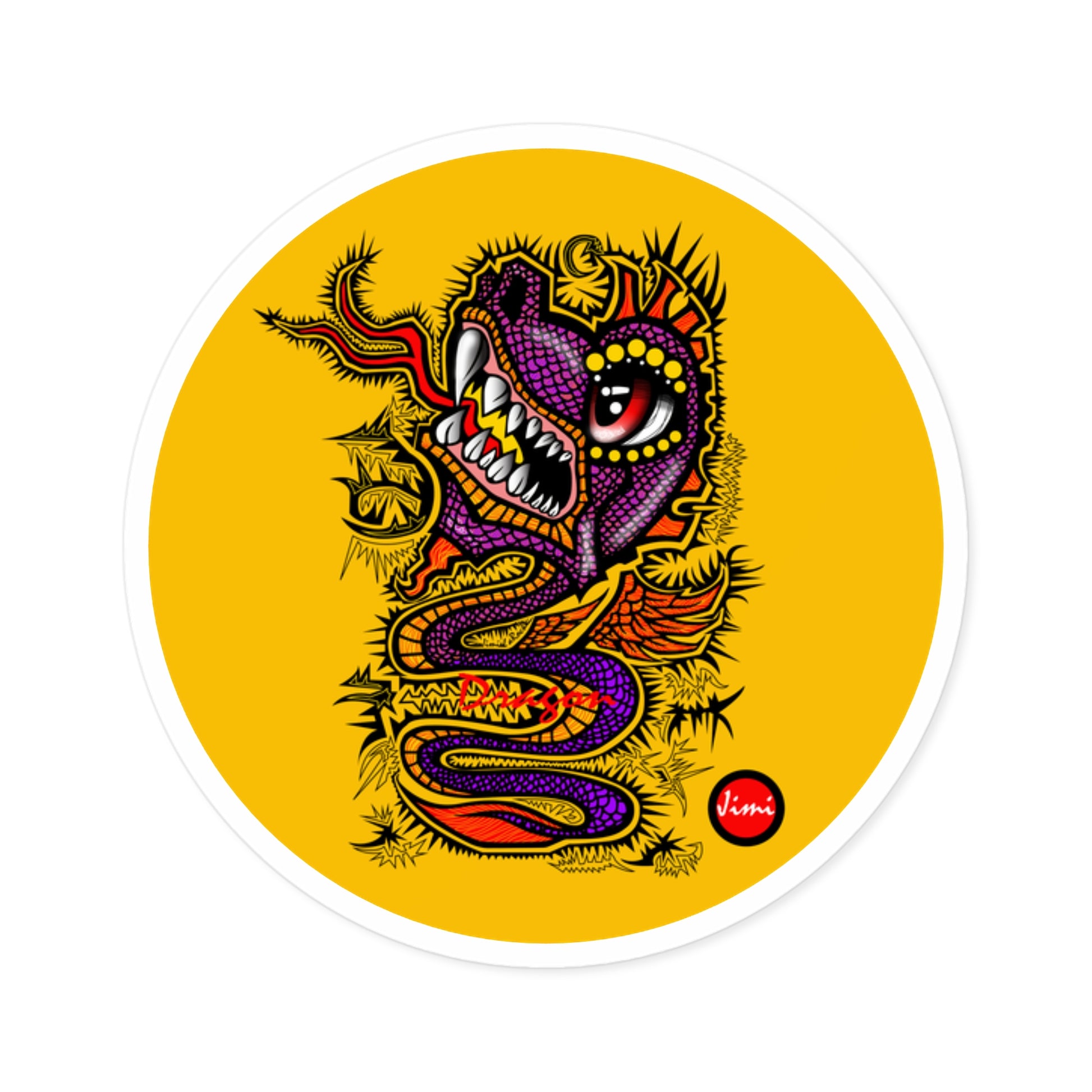 Vibrant Dragon Stickers, Colorful Art for Laptops, Water Bottles, Journals, Party Favors, Gift Wrapping