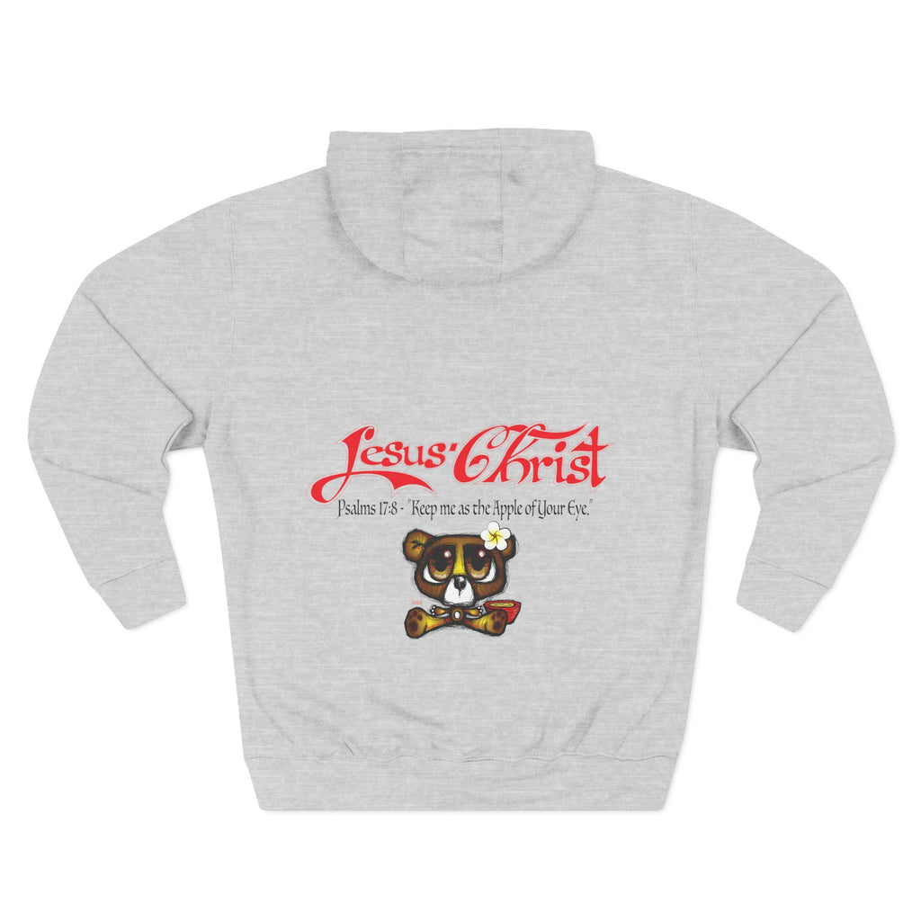Christian Bear Hoodie – "Jesus Christ" Psalm 23 Inspirational Fleece Pullover