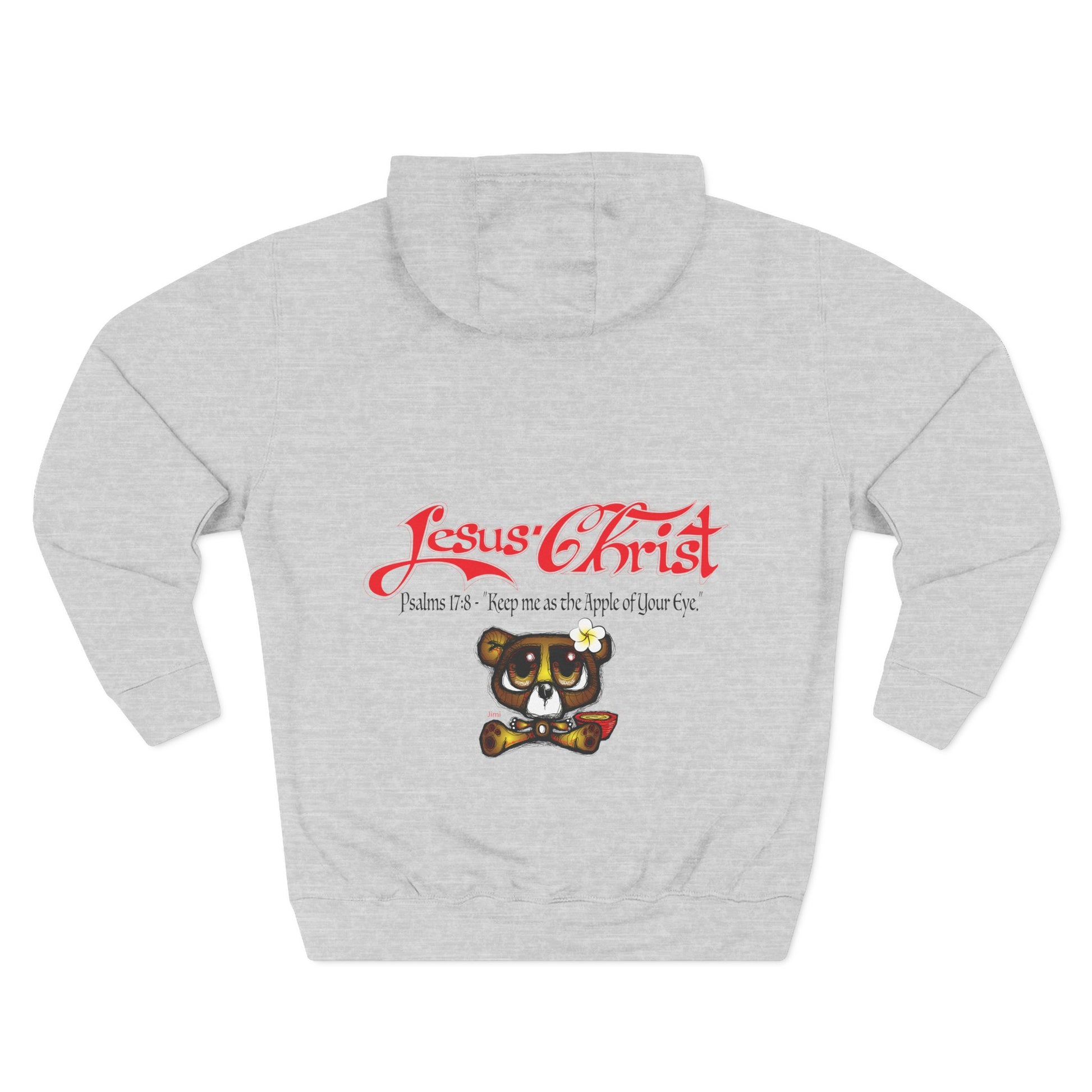 Christian Bear Hoodie – "Jesus Christ" Psalm 23 Inspirational Fleece Pullover