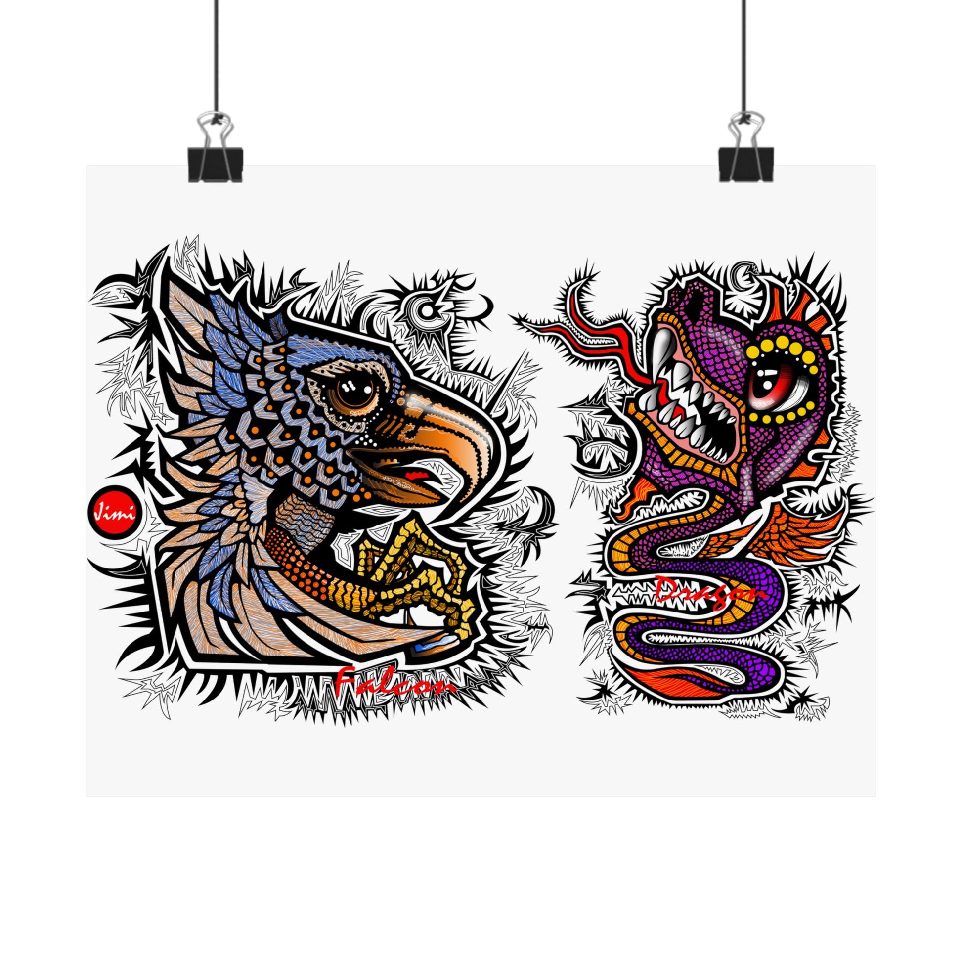 Vibrant Matte Horizontal Wall Posters, Bohemian Art, Tribal Decor, Gift for Art Lovers, Unique Home Decor