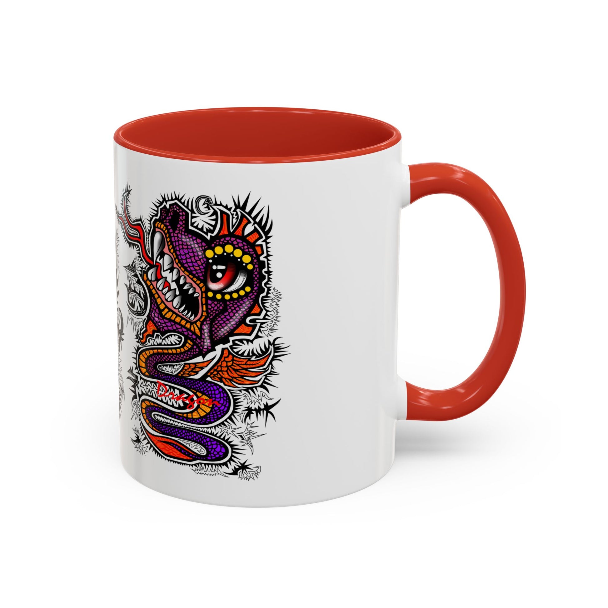 Vibrant Mythical Creatures Coffee Mug - Artistic Accent, Gift for Coffee Lovers, Colorful Design for Home Decor, Unique Present