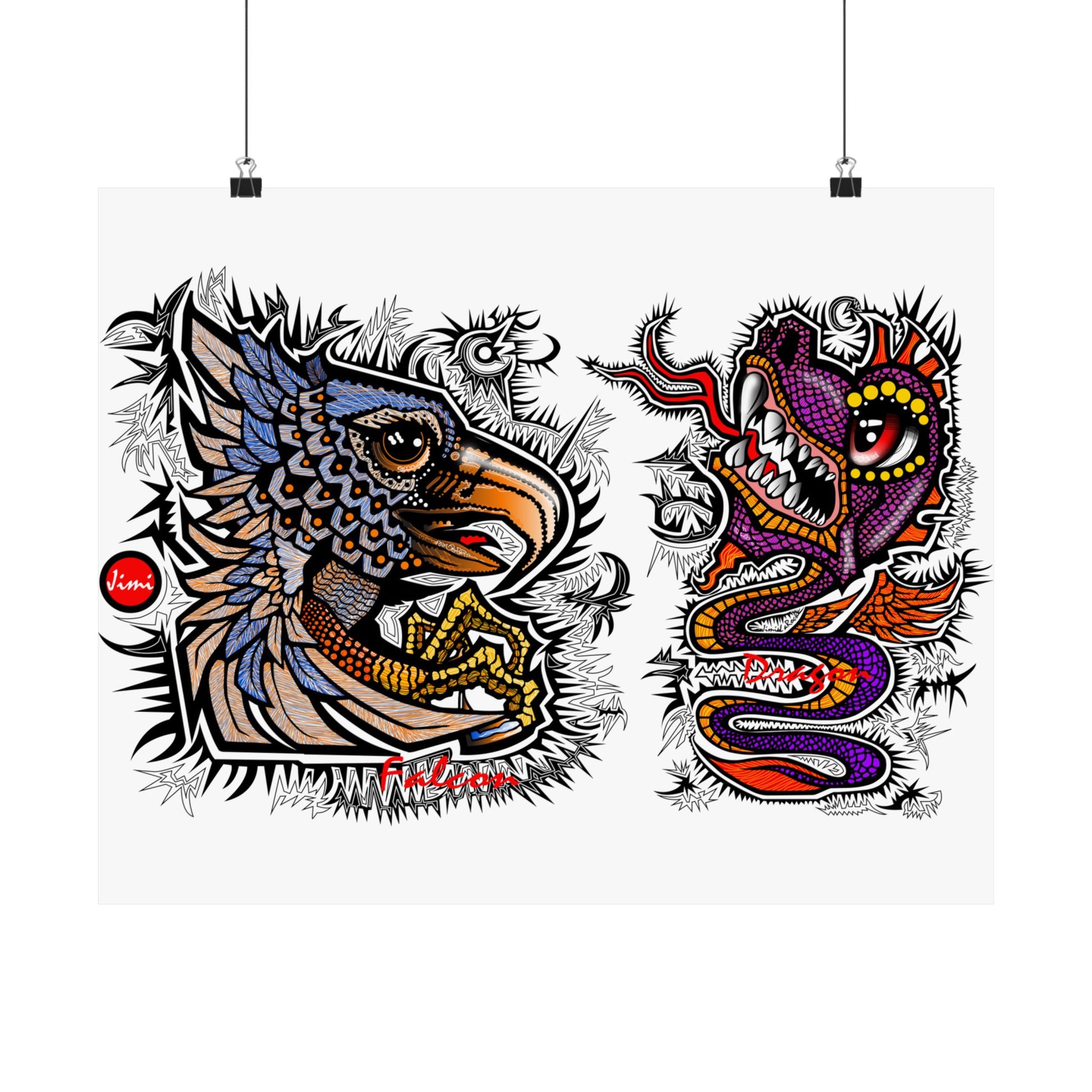 Vibrant Matte Horizontal Wall Posters, Bohemian Art, Tribal Decor, Gift for Art Lovers, Unique Home Decor