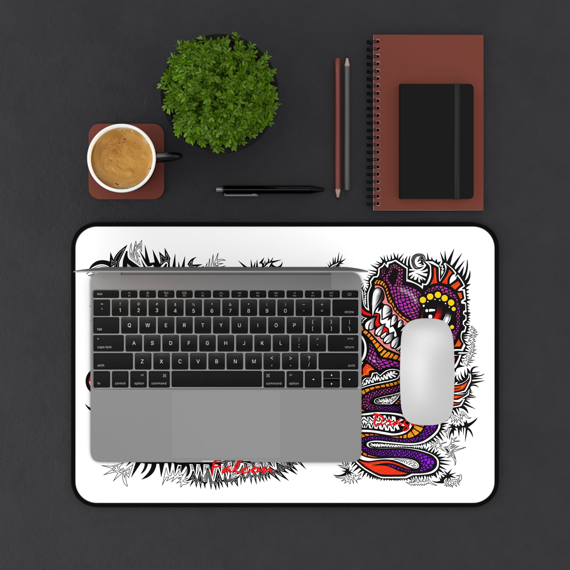 Colorful Fantasy Desk Mat: Vibrant Art for Home Office, Gamer Mousepad, Unique Gift, Stylish Desk Decor, Dragon & Griffin Design