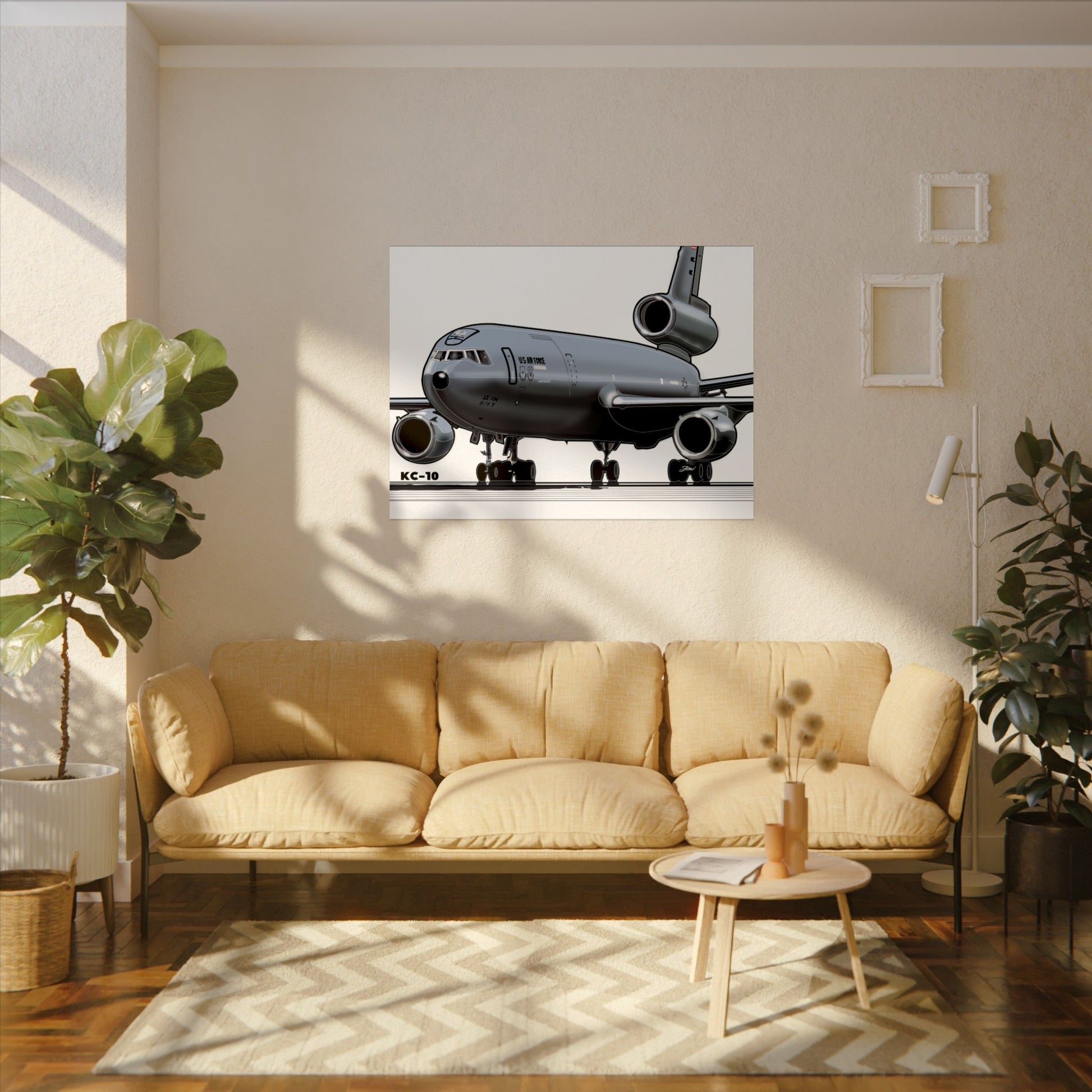 KC‑10 Military Tanker Airplane Matte Poster — Textured Watercolor Aviation Print